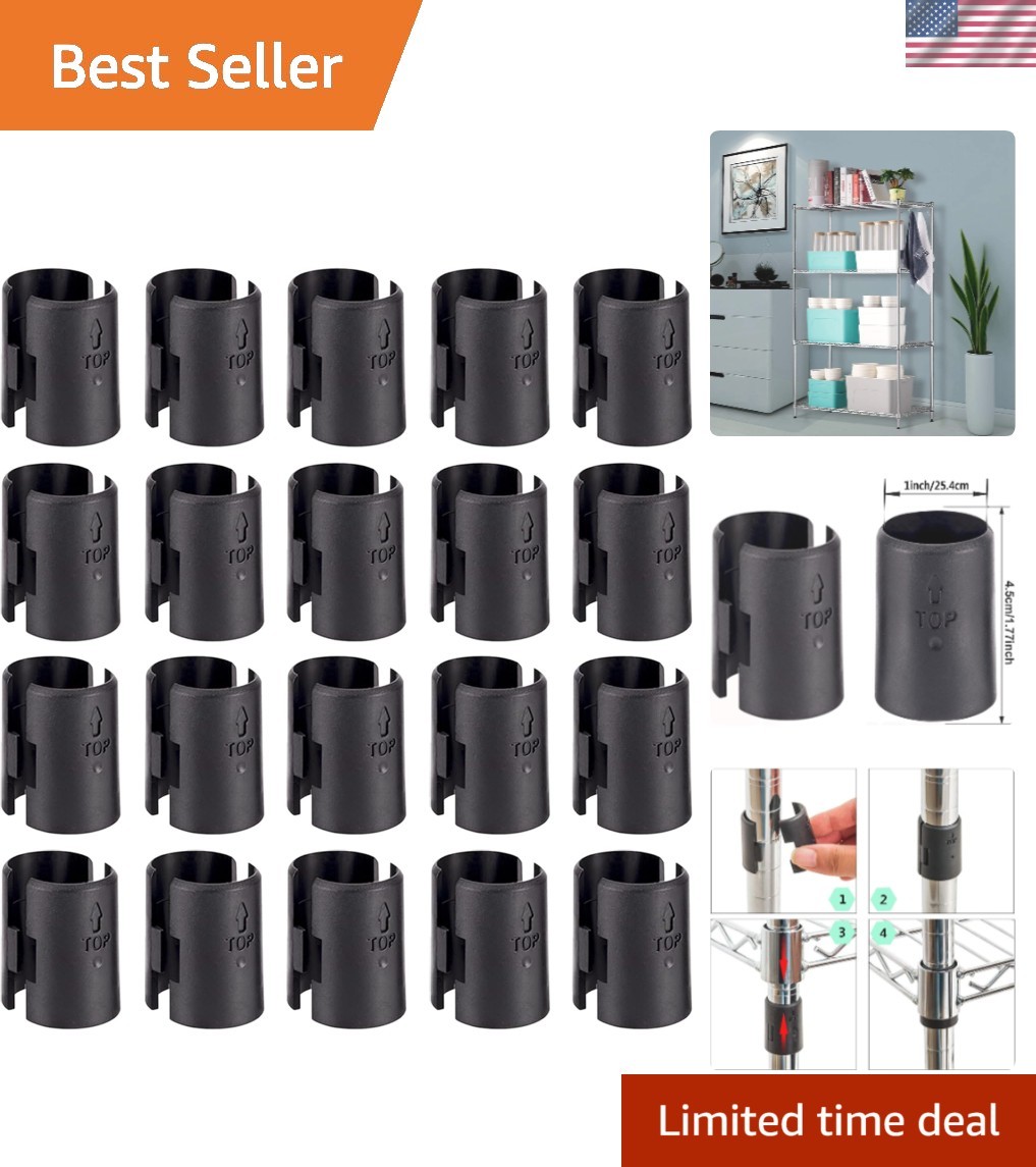 40 Packs Wire Shelf Clips Replacement for 1″ Metal Shelving – Durable & Black