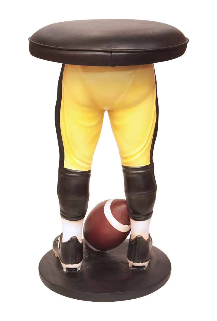 Football Stool – Sports Bar Stool Football Player in Yellow and Black Uniform