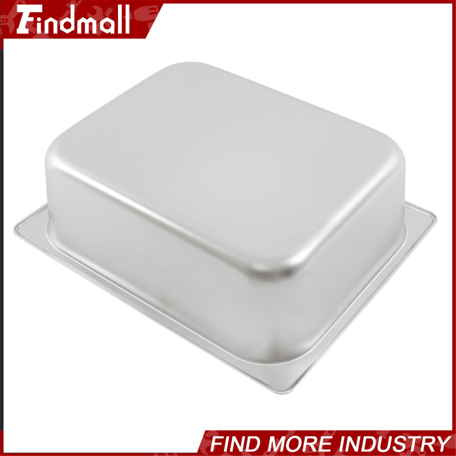 Findmall 4 Pack Hotel Pans 1/2 Size 4″ Deep Stainless Steel Steam Table