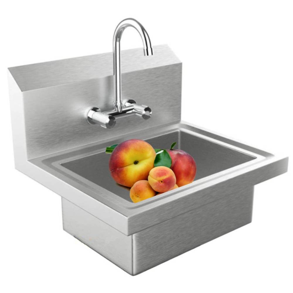 17.1″ W x 15.0″ D Hand Wash Commercial Sink Wall Mount Utility Sink with Faucet