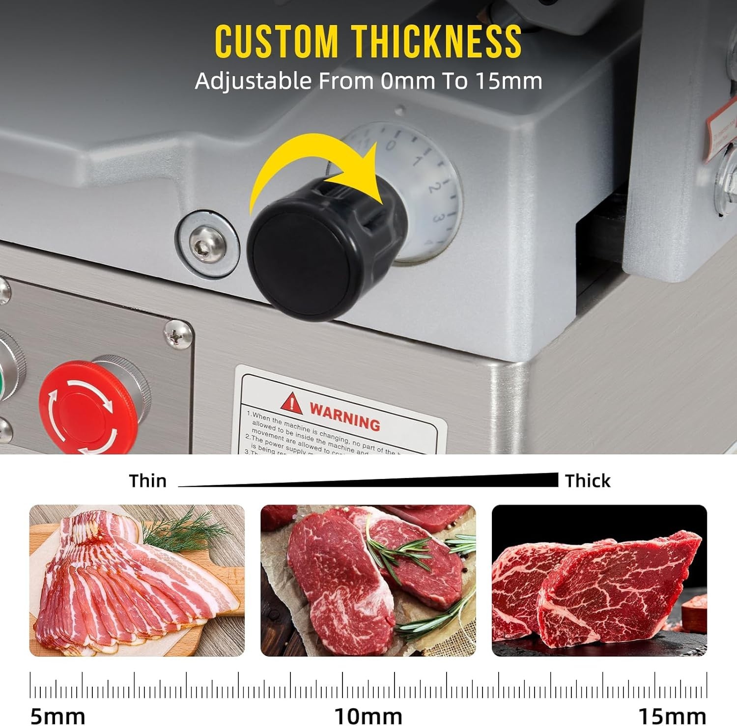 Commercial Meat Slicer 12″ Fully Automatic 180W+370W Stainless Steel Adjustable