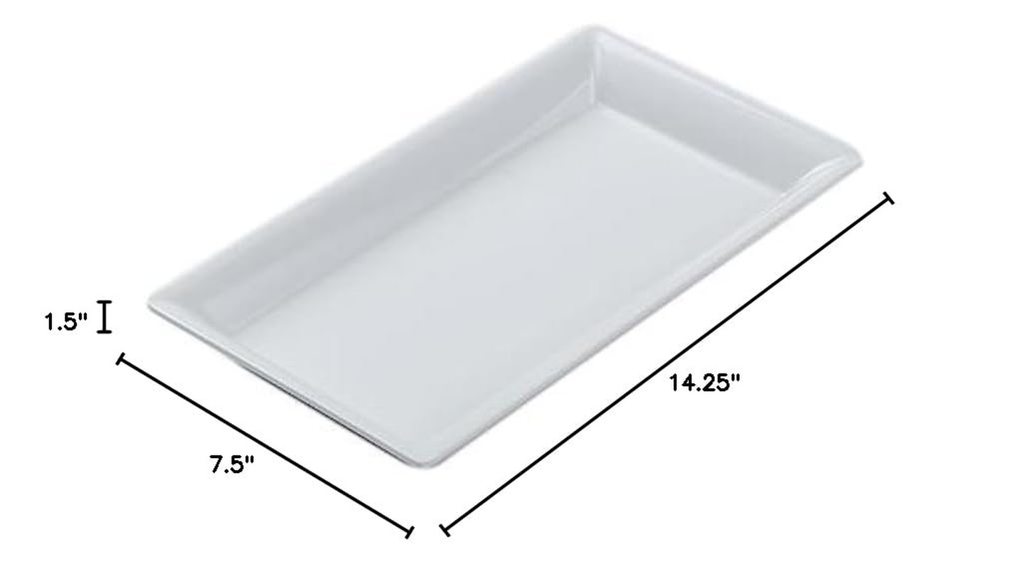 MEL19 Endurance Melamine Rectangular Platter, 14.25″ X 7.5″, White