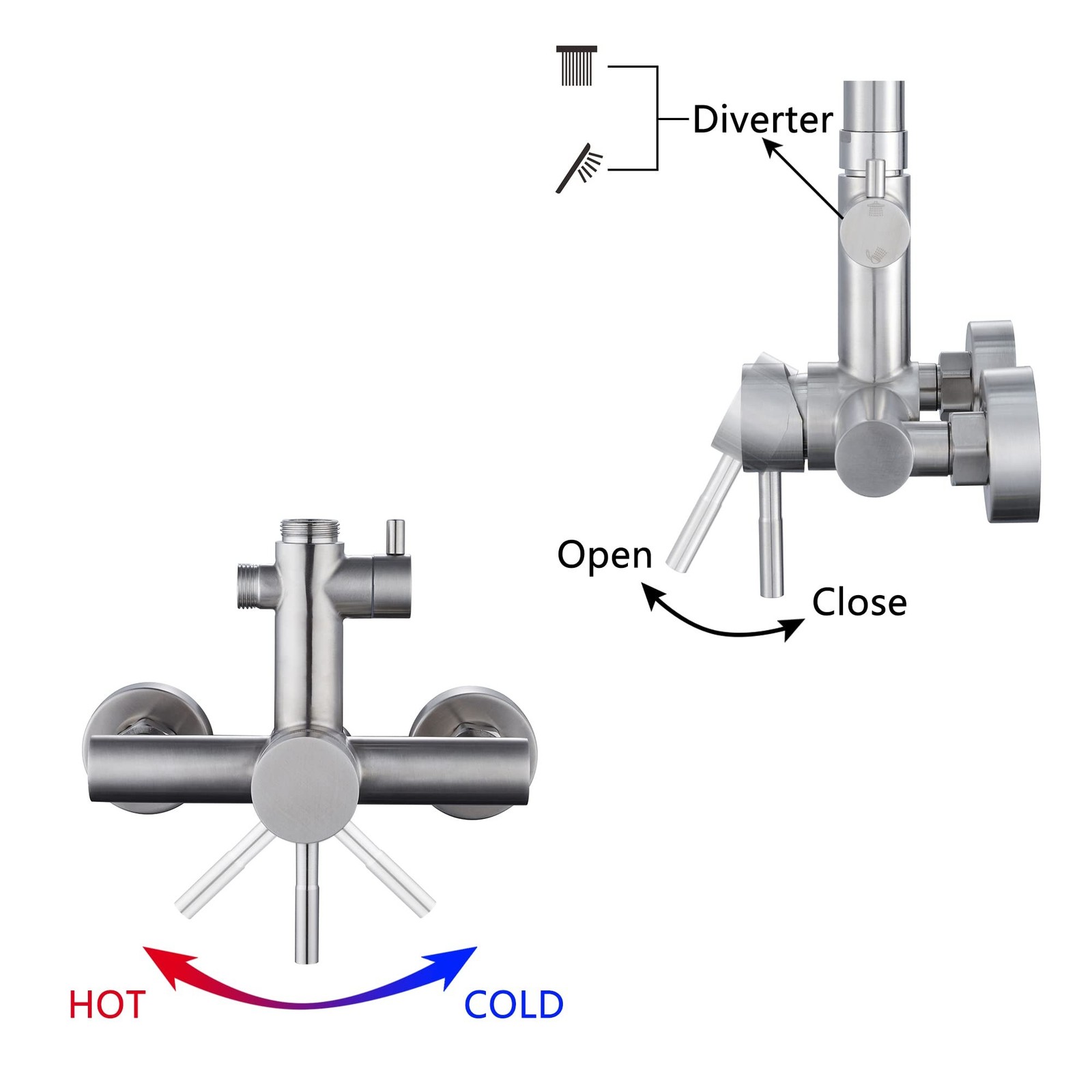 SS304 Shower Faucet Set – Outdoor Kit – Outdoor Fixtures with Brushed Nickel …