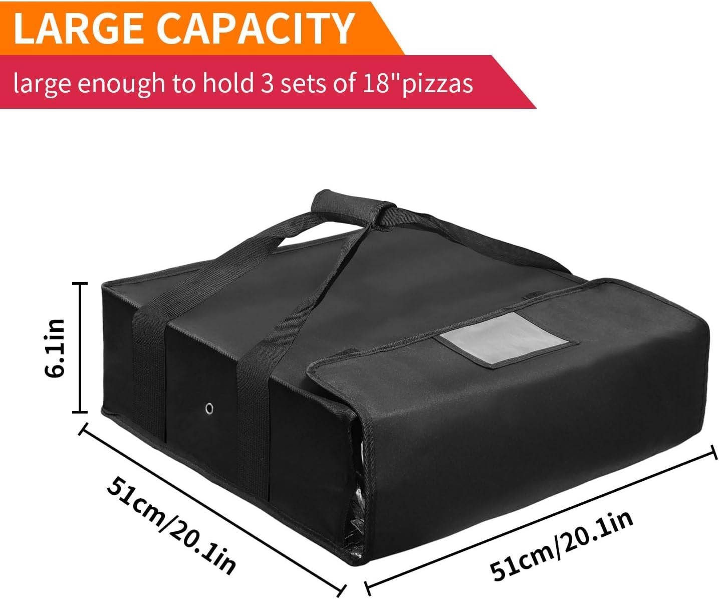 Pizza Bags for Large Pizza Warmer Bag, 20 X 20 in Food Carrier Insulated Bag,…
