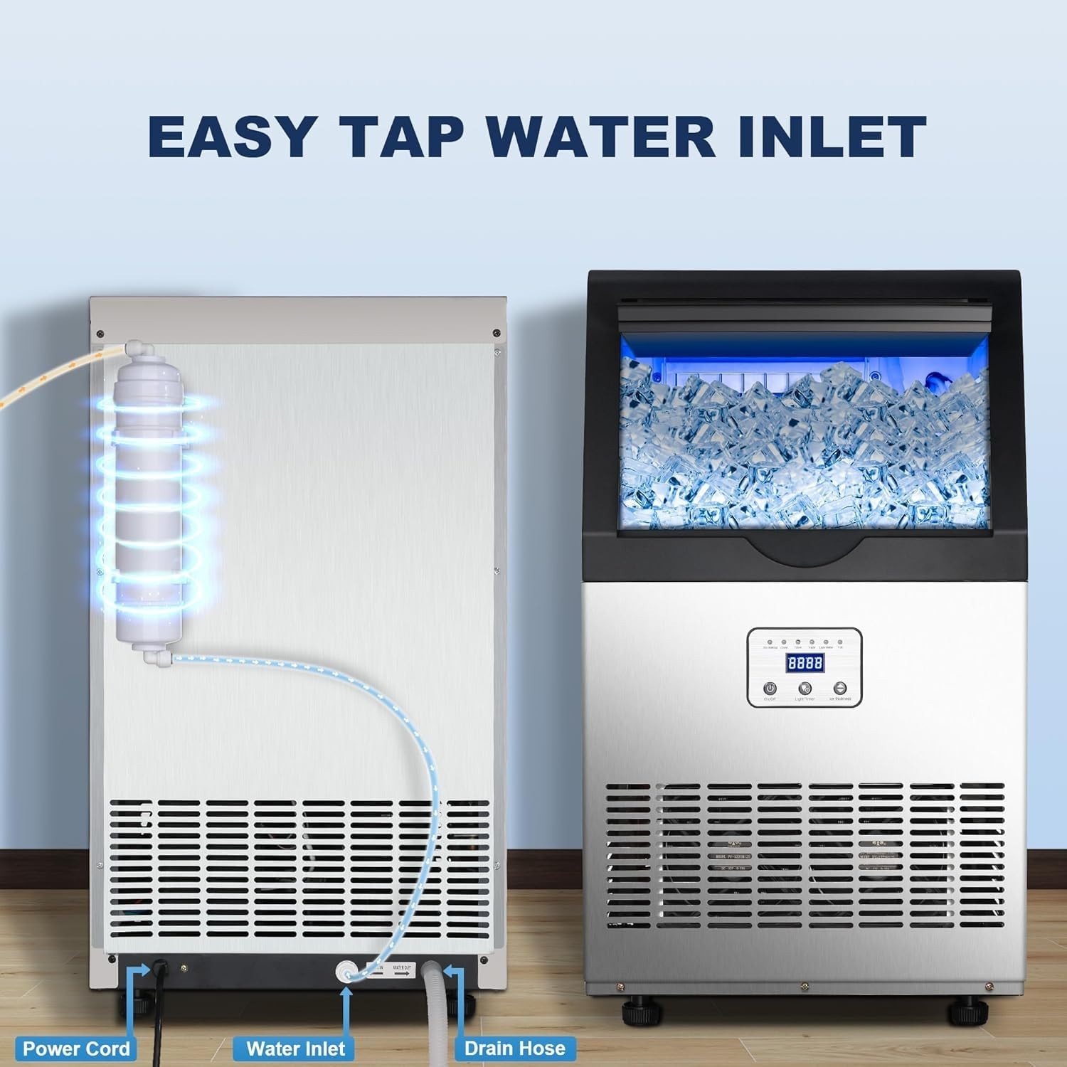 Undercounter Ice Machine with 25LBS Storage