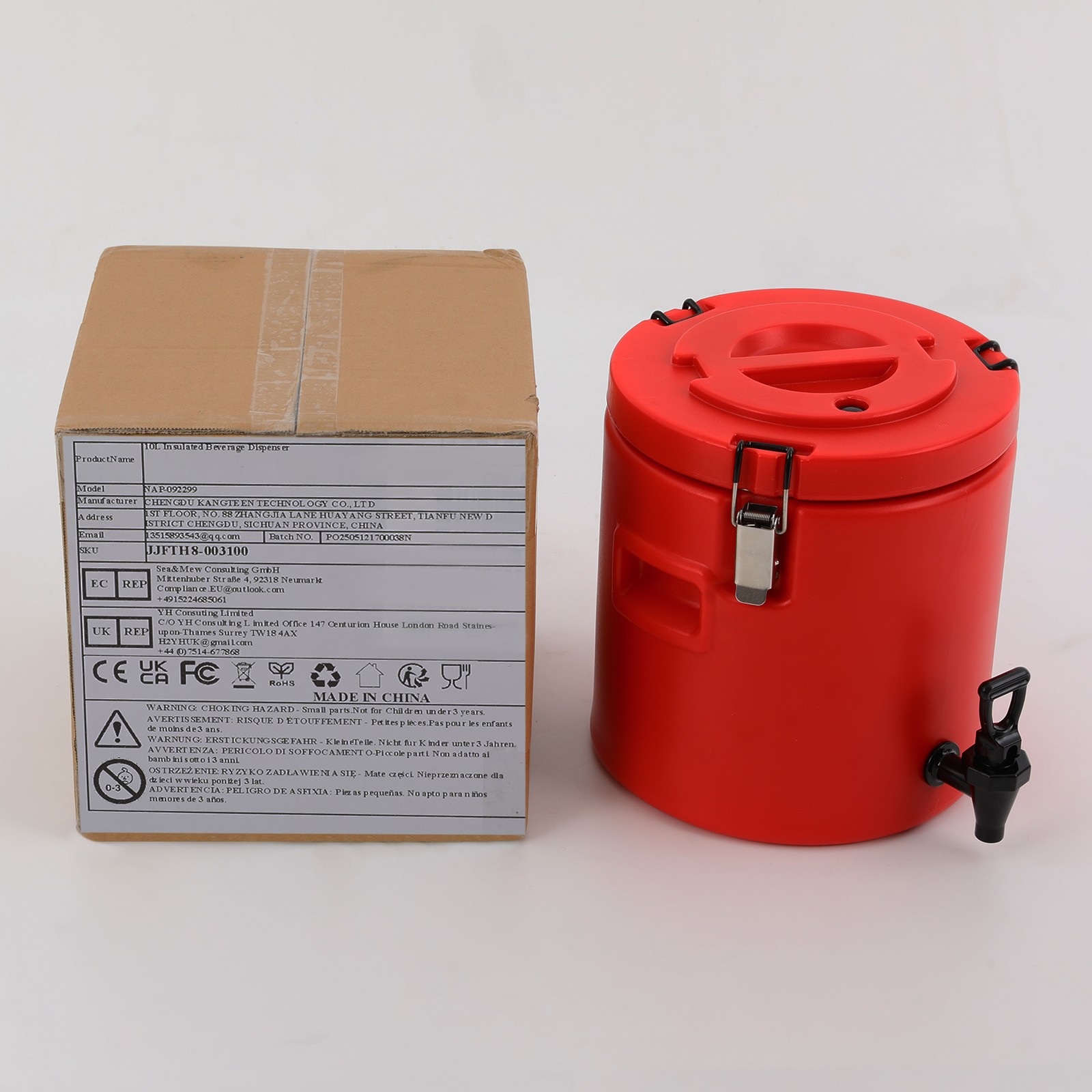 2.64 Gal Insulated Thermal Hot & Cold Thermal Coffee Airpot Beverage Dispenser