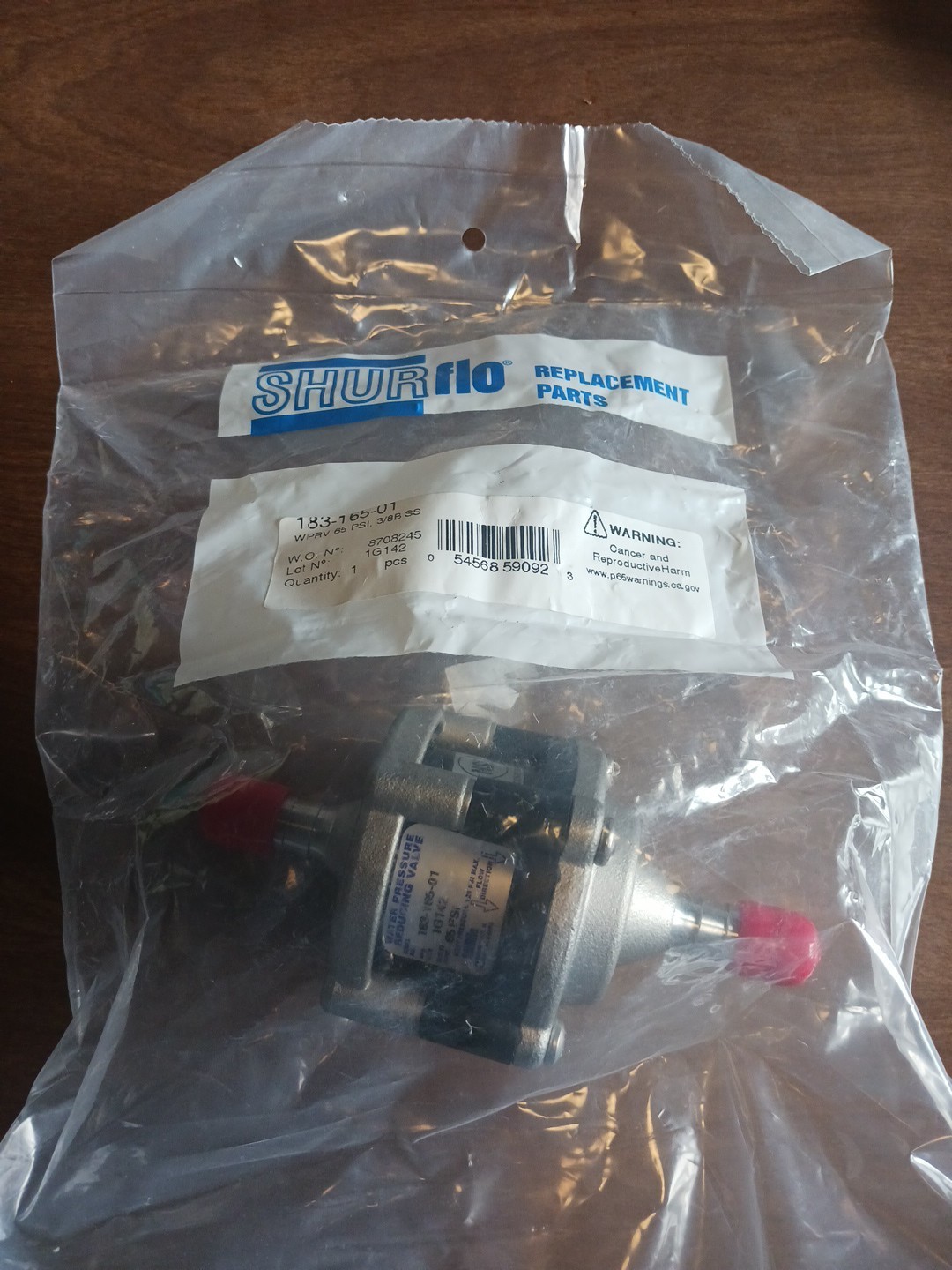 Shurflo 65psi Inline Stainless Water Regulator 183-165-01