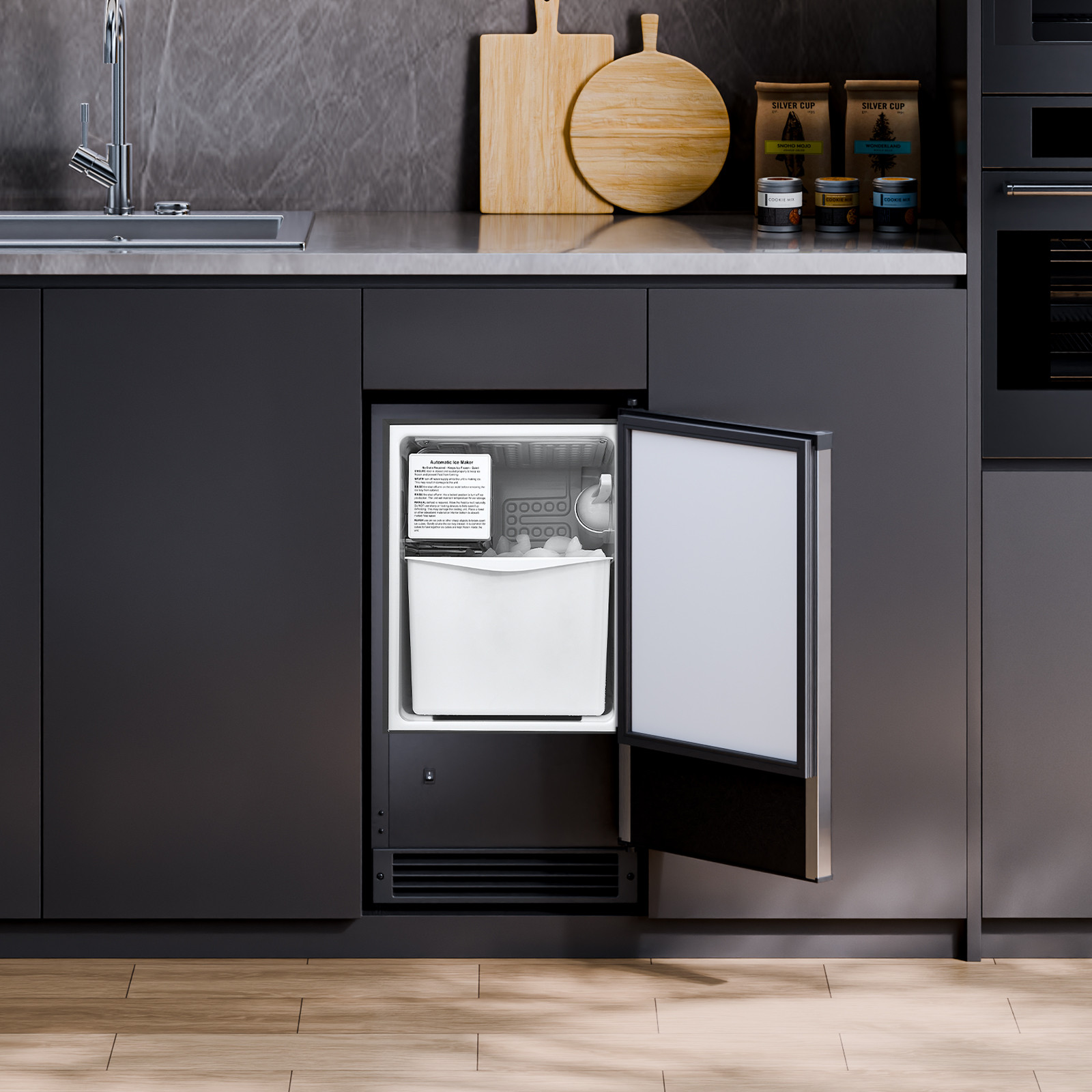 VEVOR Undercounter Ice Maker 25 Lbs/Day Built-in Ice Maker Machine