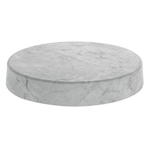 HUBERT® Round Marble Look Display Riser White – 12″Dia x 2″H