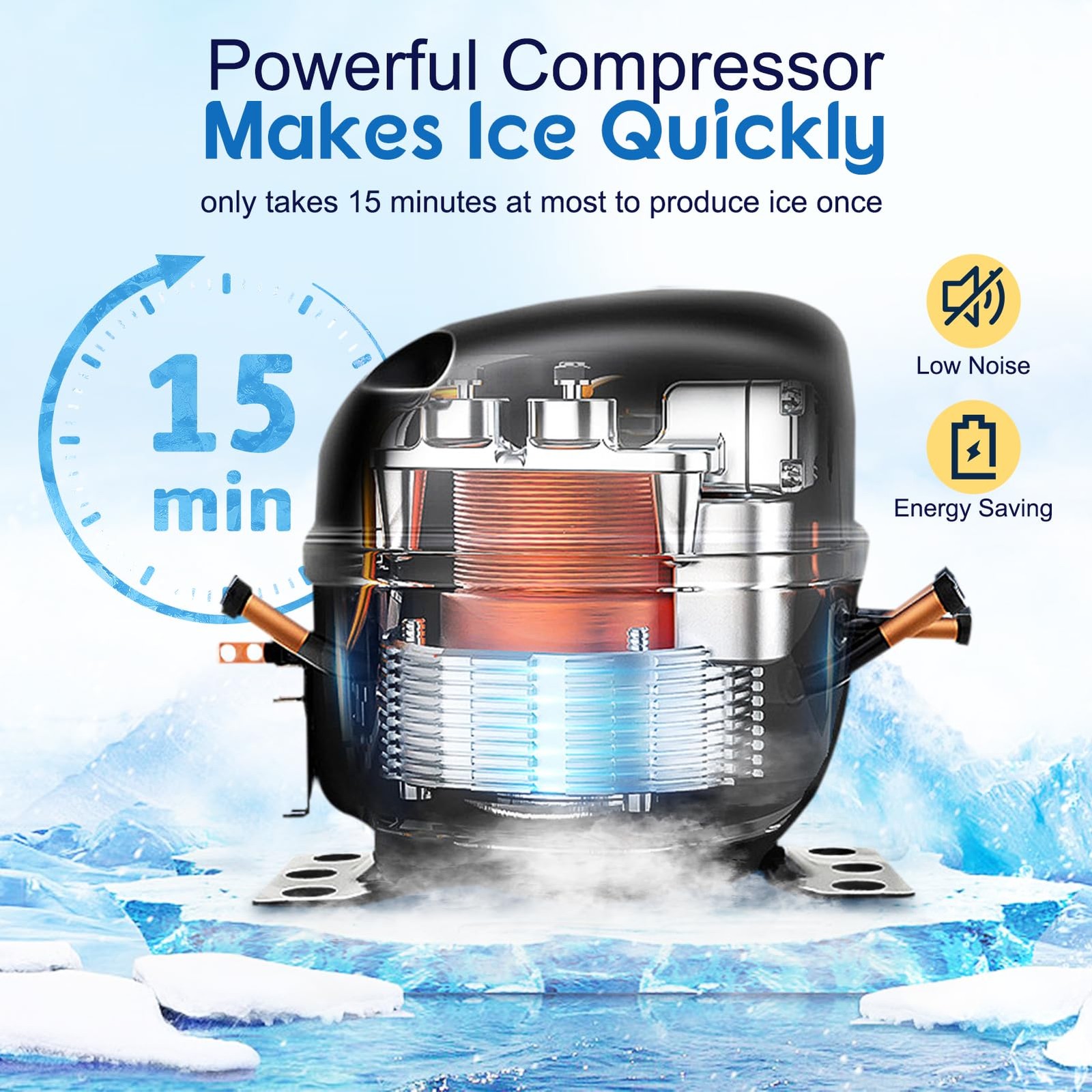 For Home Restaurants Bars Commercial Ice Maker 100LBS/24H 33LBS Capacity Stainle