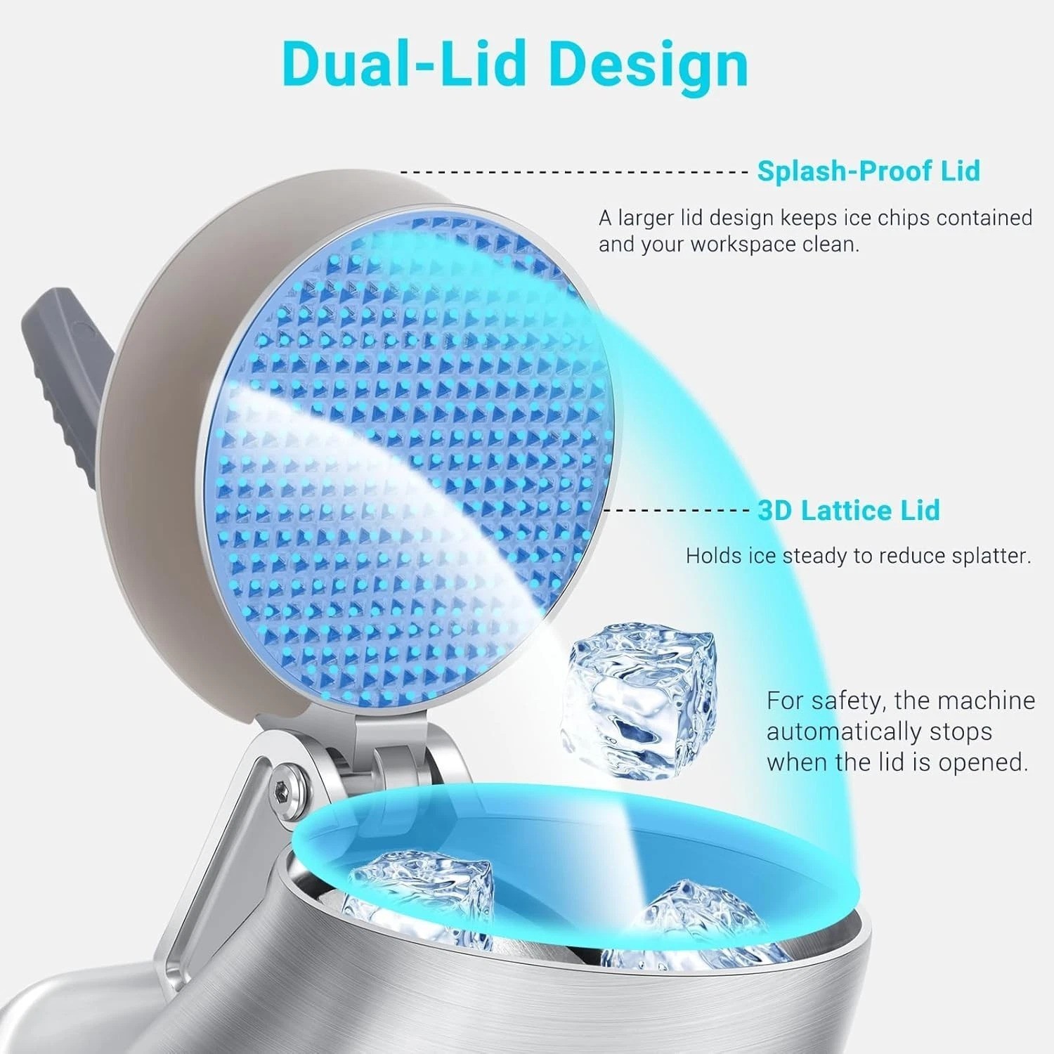 Electric Ice Shaver Machine, 4-Blade & 210 lbs/hr, 300W Ice Crusher for Home …