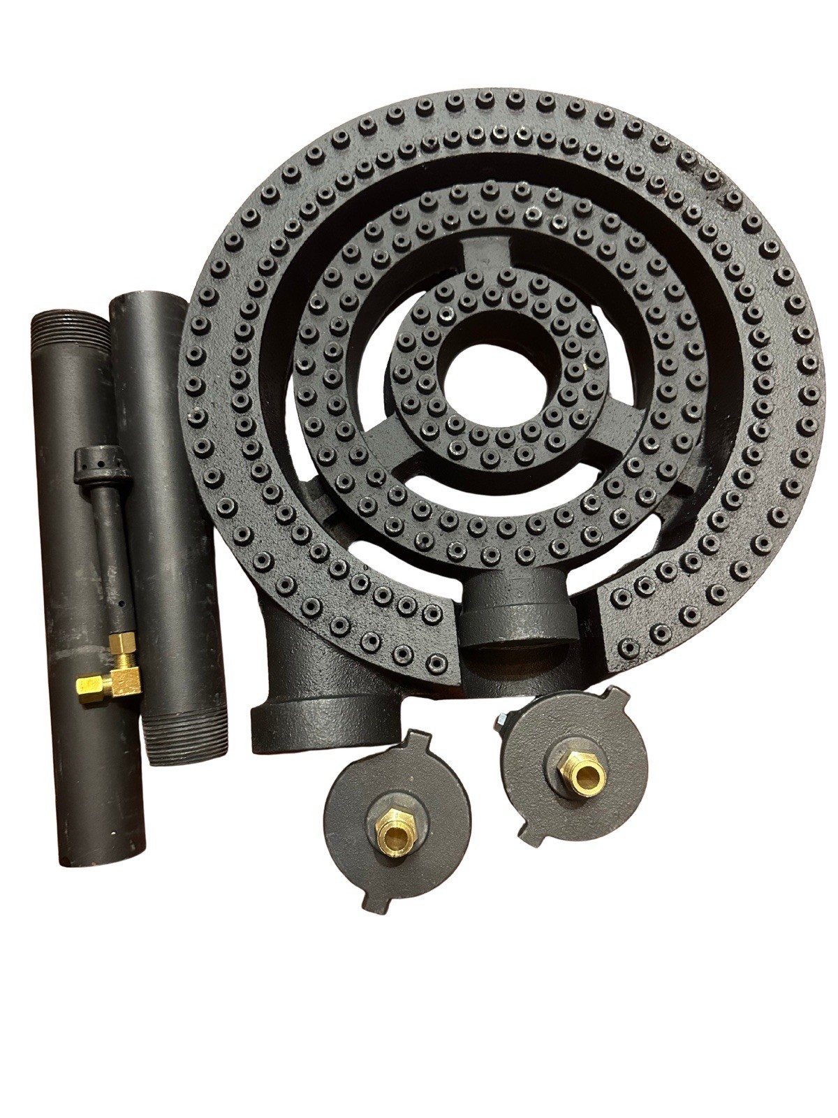 3-Rings Burner with 2 Pipe Fitting for Stock Pot, Wok Range Replacement Parts