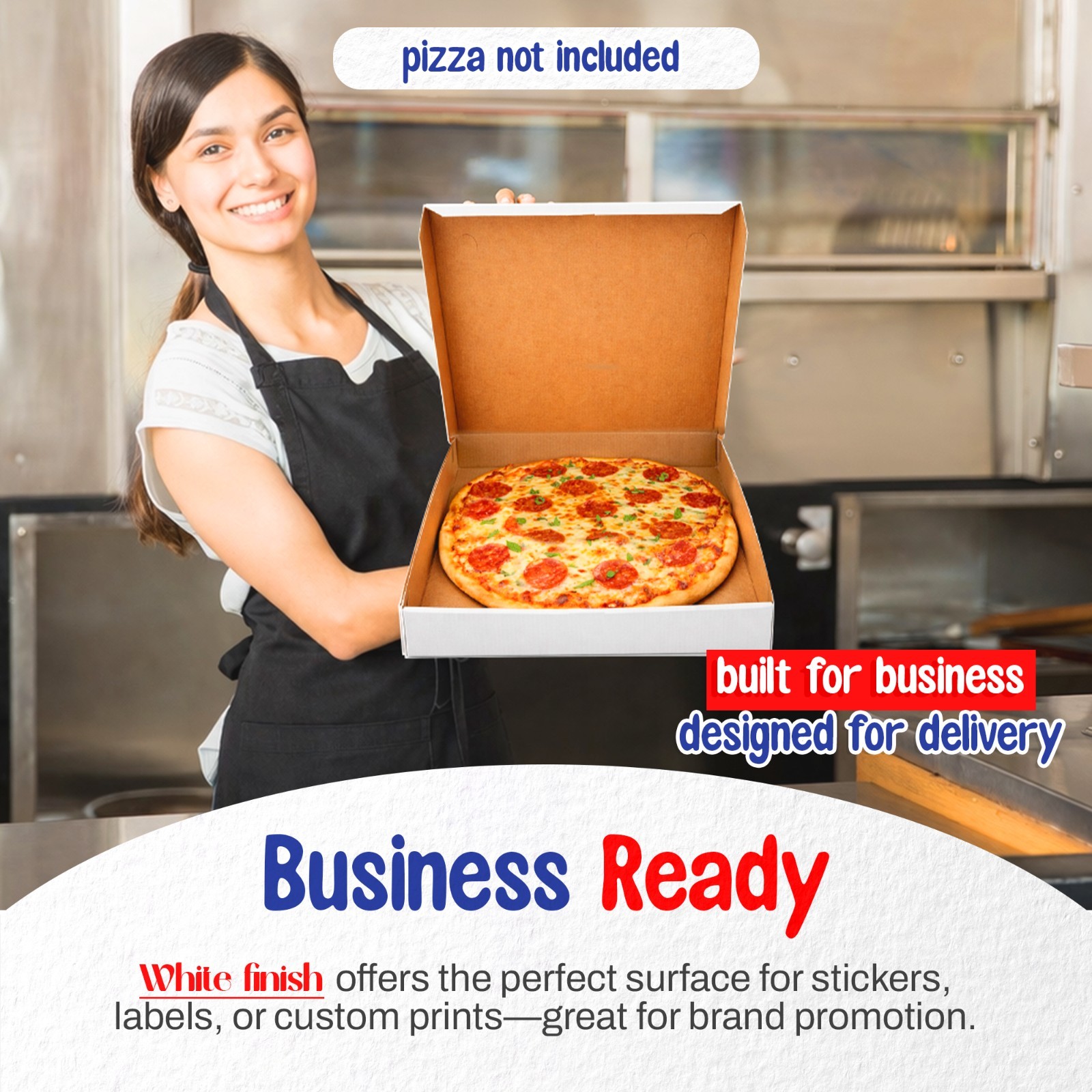 MT Products 14″ x 14″ x 1.9″ Extra Thin White Paperboard Pizza Boxes, Pack of 10