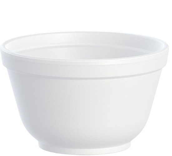Dart 6B12 Foam Bowl 6 oz White Insulated J Cup EPS Food Container 1,000/Case