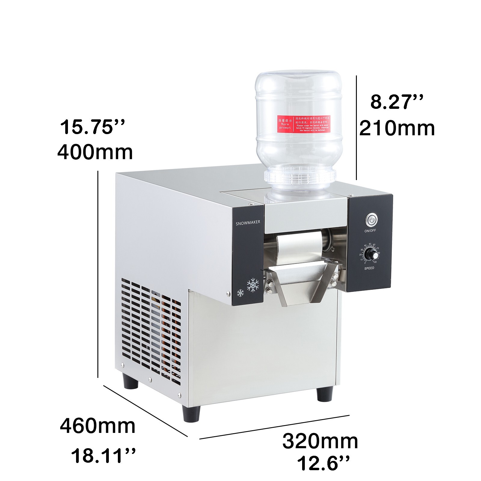 Kolice 275 lbs/day Automatic Snowflake Ice Machine Ice Shaved Maker Air Cooled