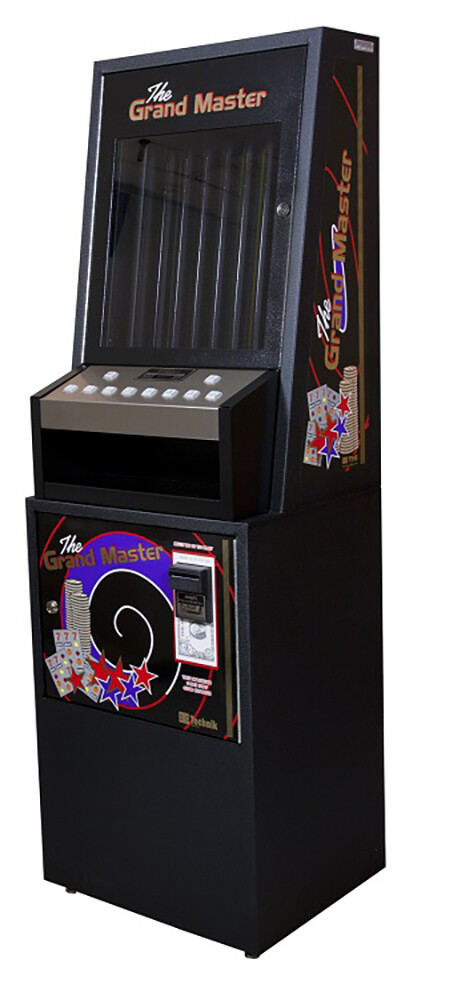 Black Grand Master 8 Column Lottery Pull Tab Vending Machine – $50 – $100