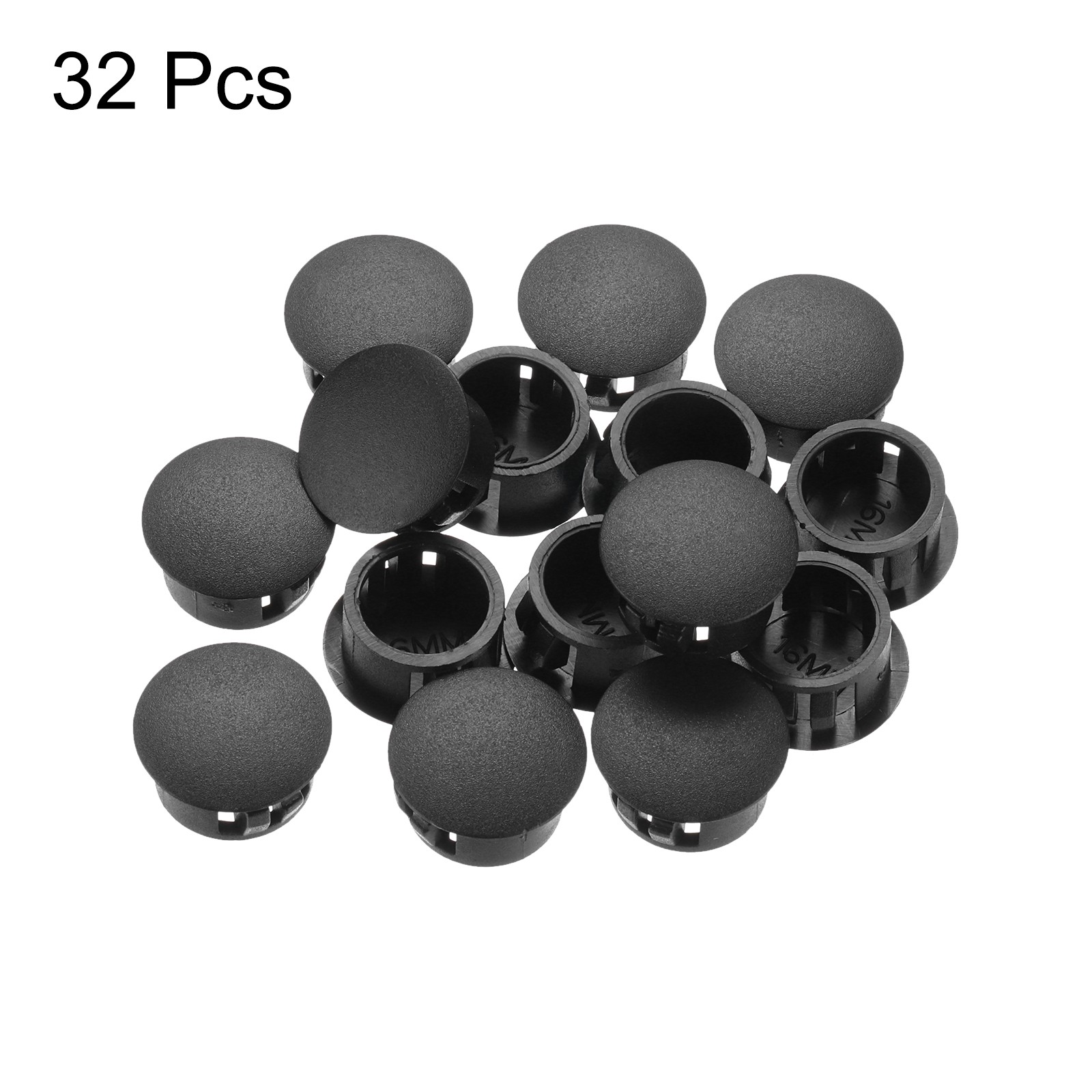 32Pcs 14mm(5/9′) Black Nylon Plastic Round Locking Hole Plugs Inserts End Caps