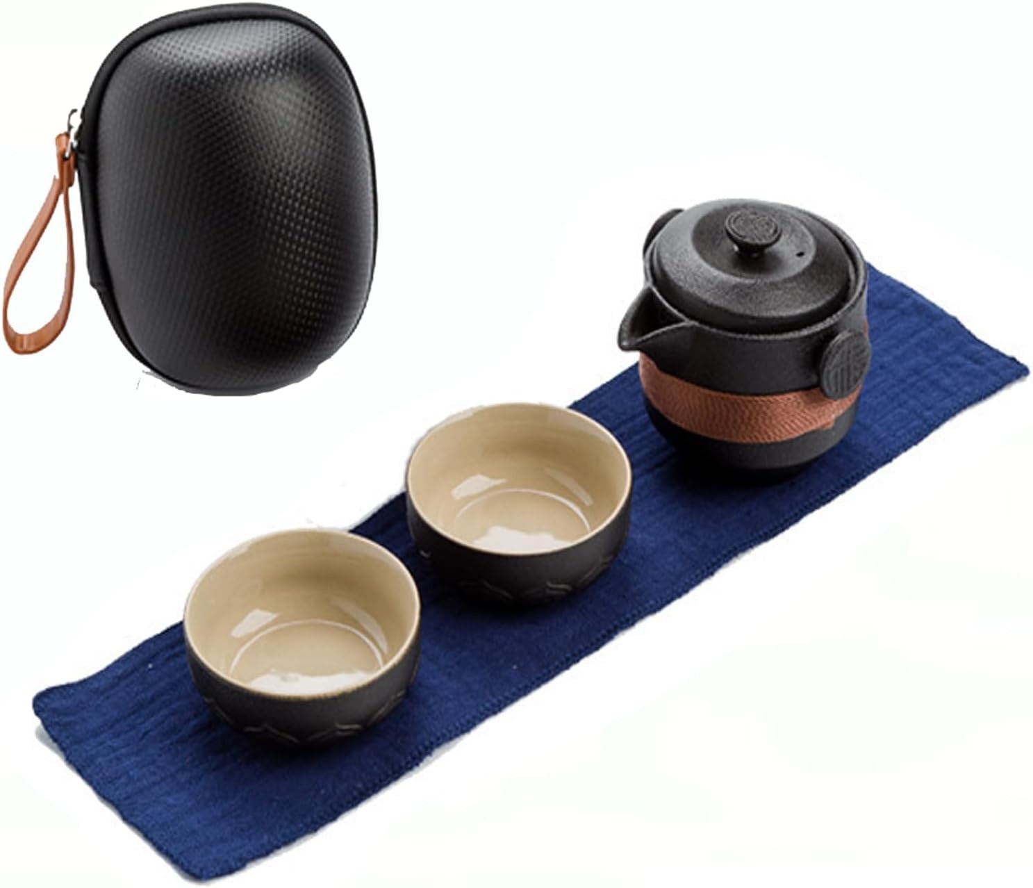 Travel Tea Set Porcelain Chinese Gongfu Teapot Set, Portable Ceramic Tea Sets