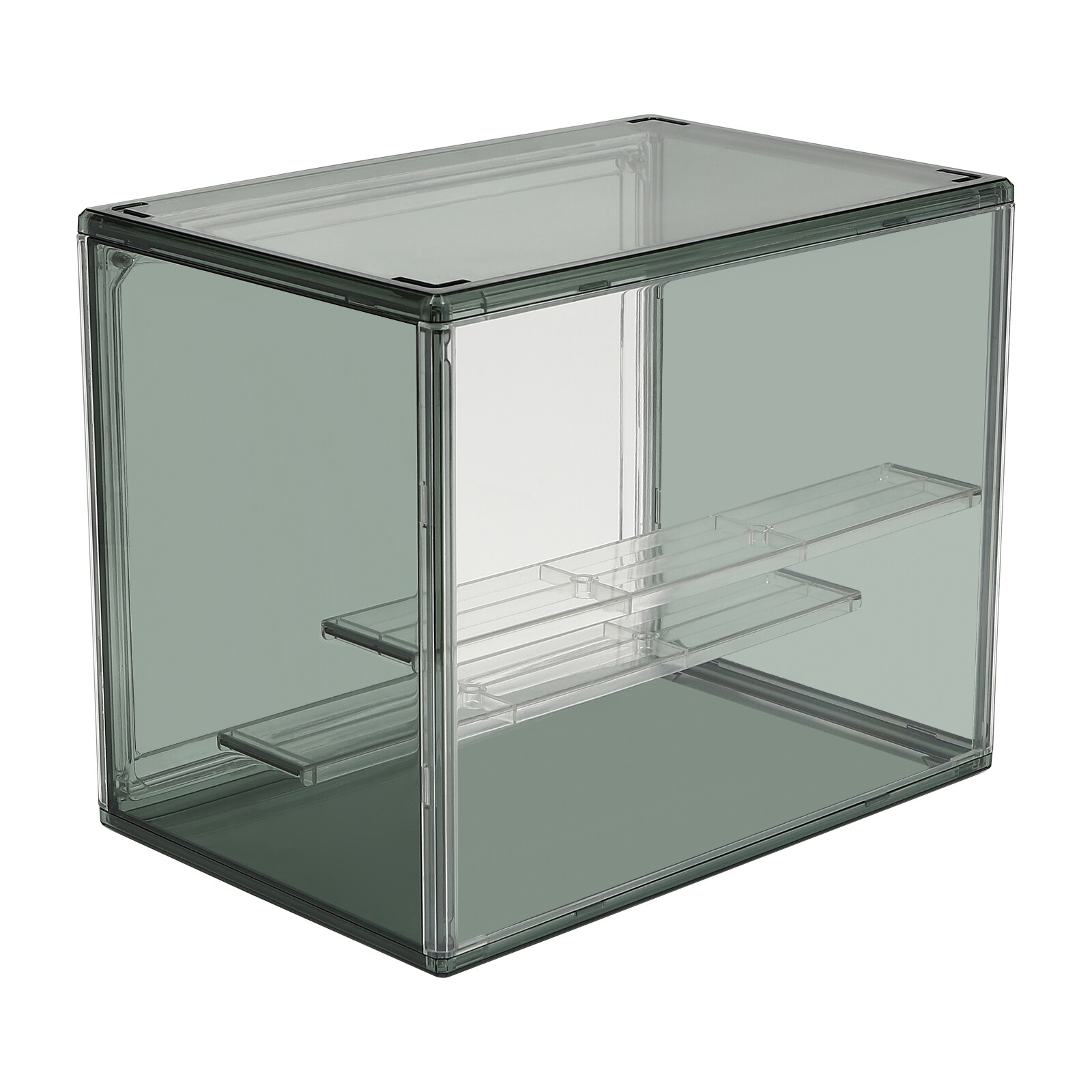 Display Case Bread Box for Kitchen Countertop, 2 Tier PET Display Shelf