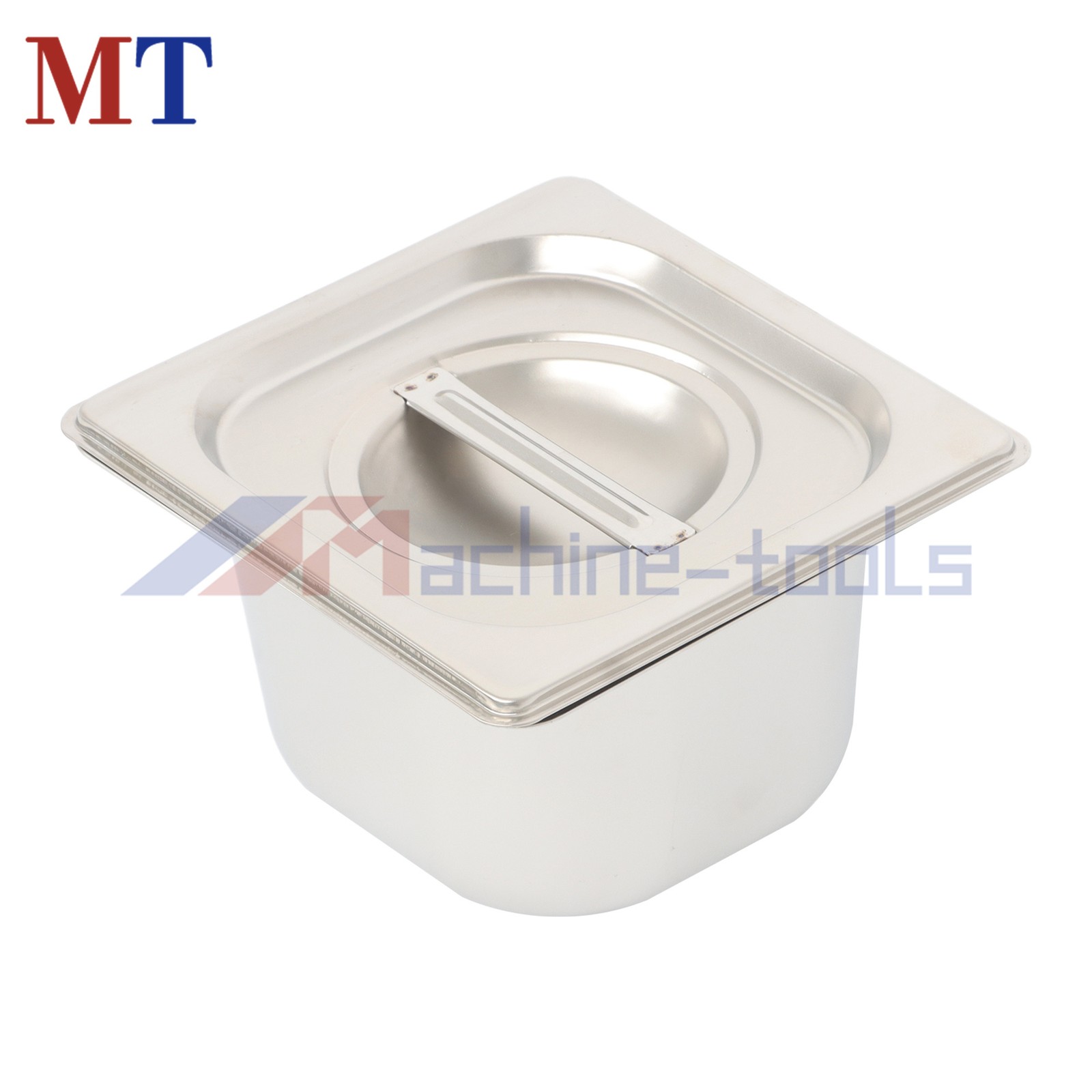 Stainless Steel Catering Pans Set, 6x 1/6 Size 4″ Deep Hotel Pans with Covers