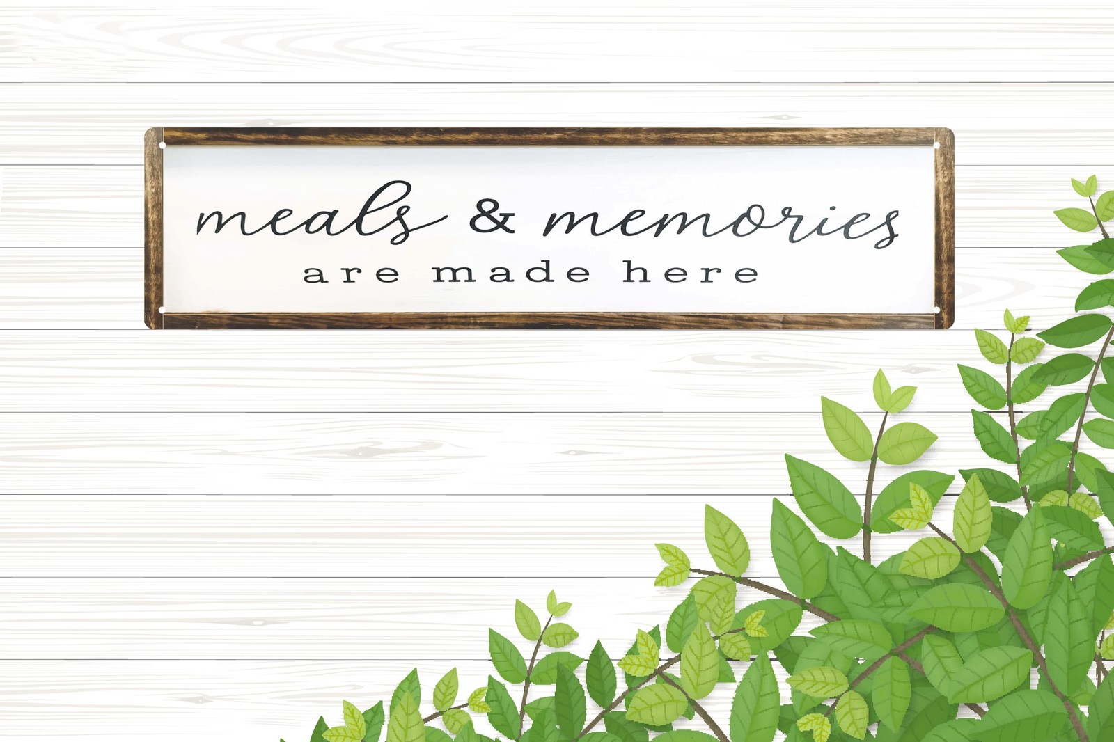 CSWLJS Farmhouse Kitchen Wall Decor Meals and Memories Are Made 4×16 in, B6