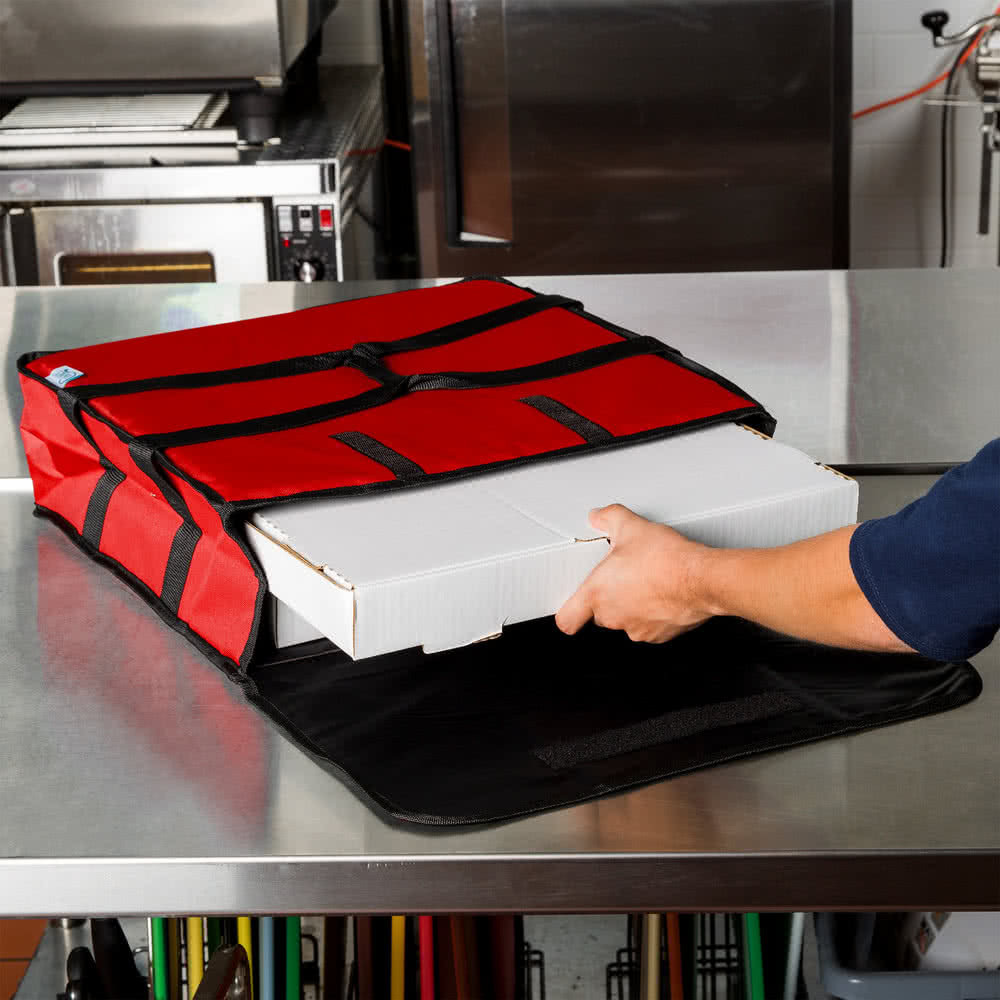 6 PACK Insulated Catering Pizza Food Delivery Carrier Hot Bag Box Red 18″ 16″