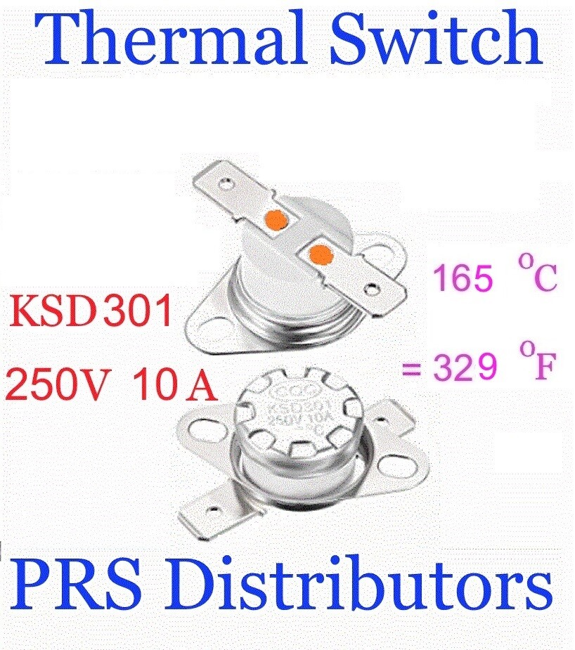 KSD301 10A 250V 165°C 329°F Thermostat Temperature Switch Thermal control Switch