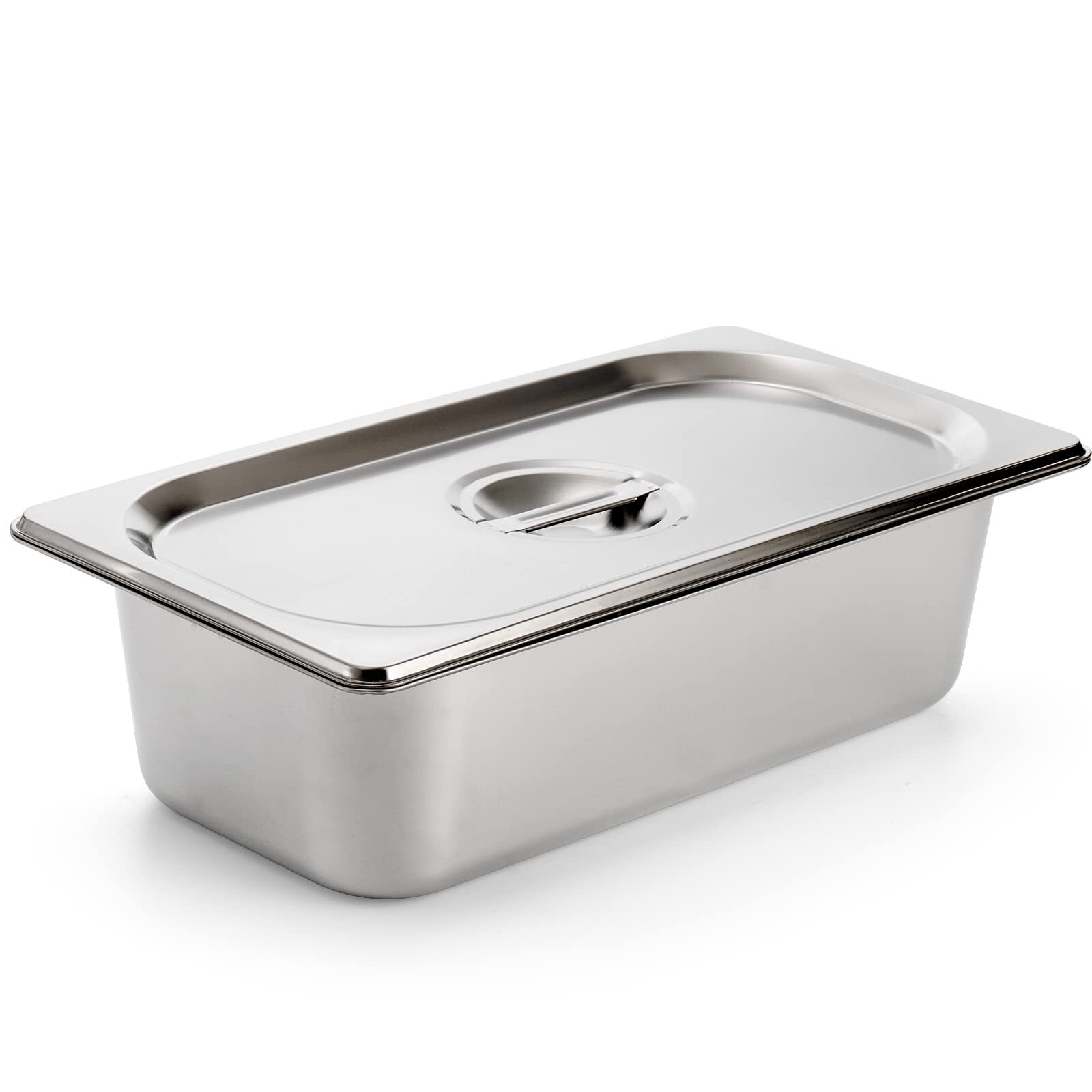 1/3 Size Hotel Pans with Lids 3-5/8″ Deep 22 Gauge 2-Pack