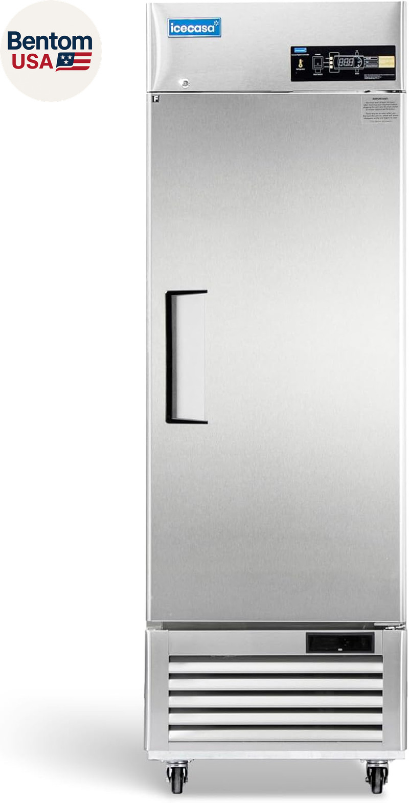 27″W Commercial Freezer Reach-In 23 Cu.Ft Single Solid Door Stainless Steel Comm