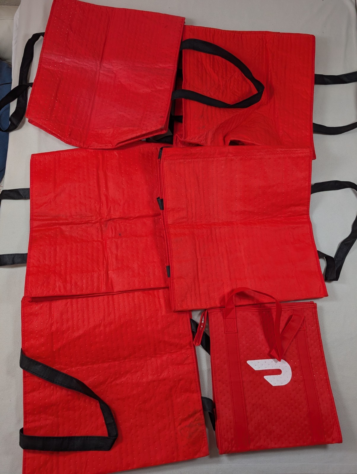 Lot of 6 Doordash Insulated Pizza Delivery Bags (5) Totes (1) Bag Gigwork