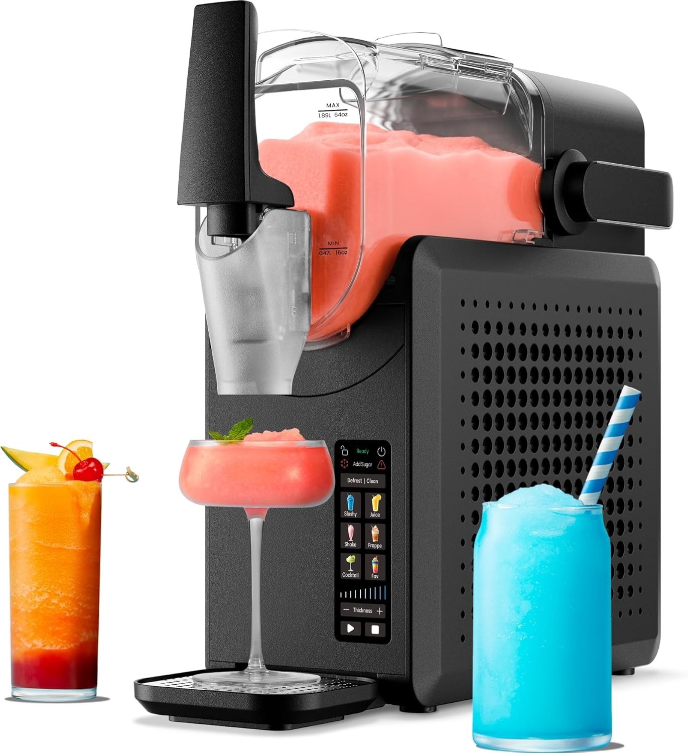 Automatic Black Slushy Machine – 90oz Capacity for Refreshing Frozen Beverages