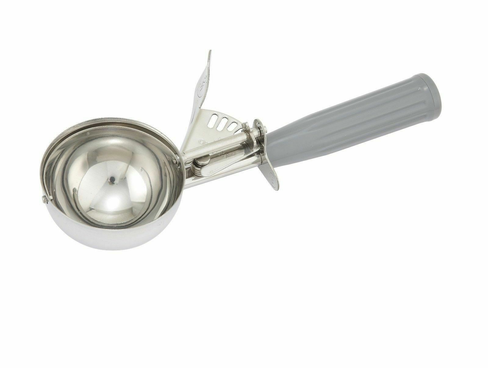 Winco ICOP-8, 4-Ounce Deluxe Disher with One-Piece Gray Handle, Size 8, NSF