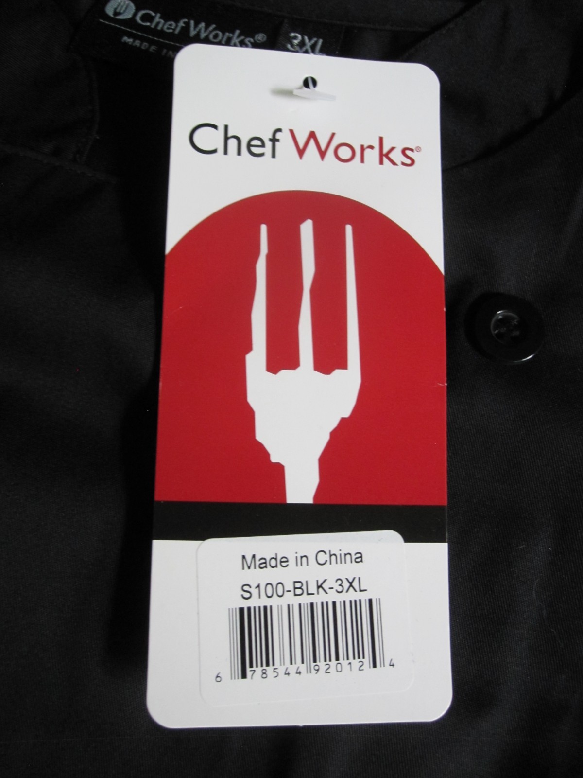 Chef Works S100 Black Chef Shirt Top Size 3X New NWT