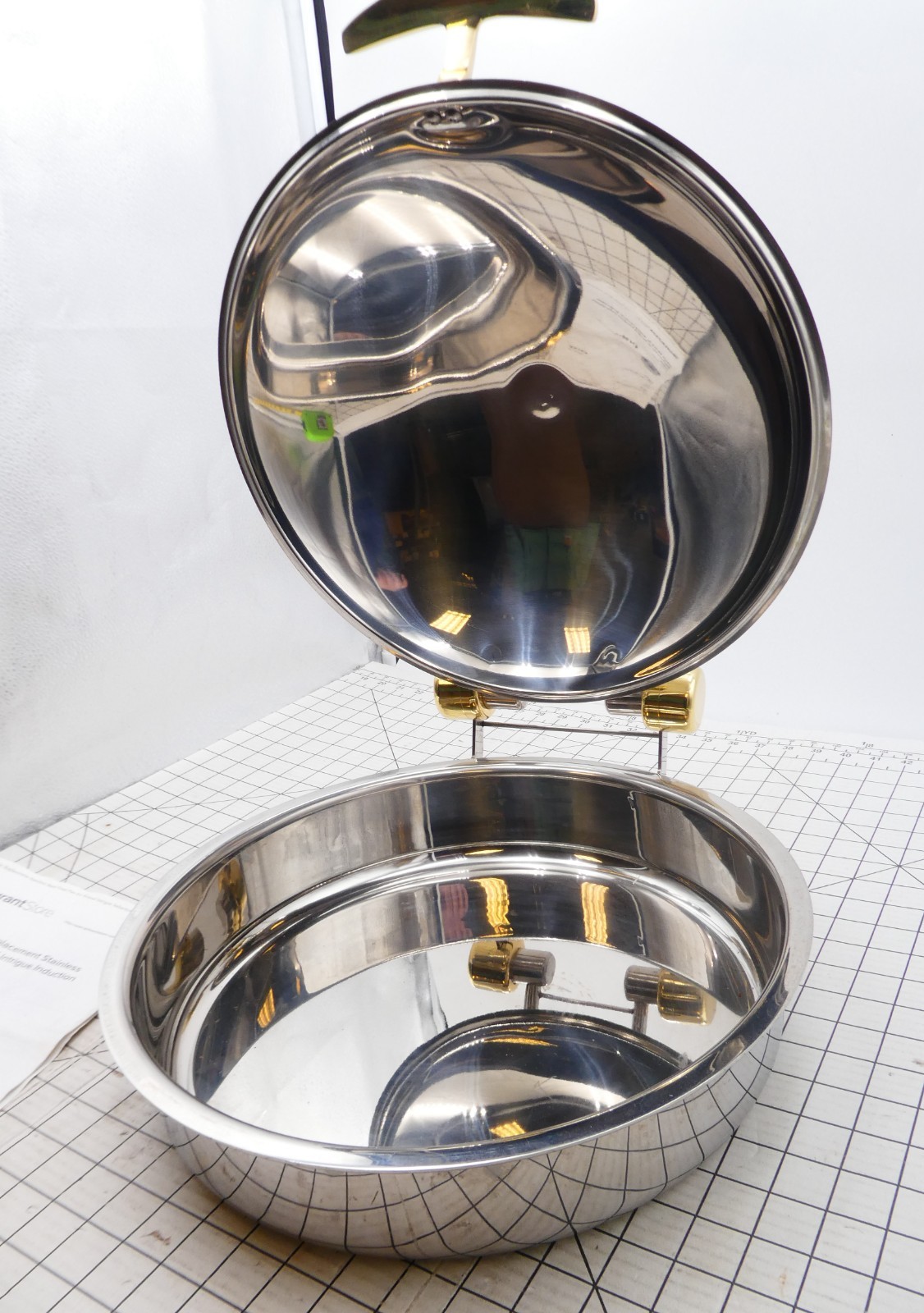 6 Qt Solid Top Induction Chafer with Gold Accents – No Pan Insert