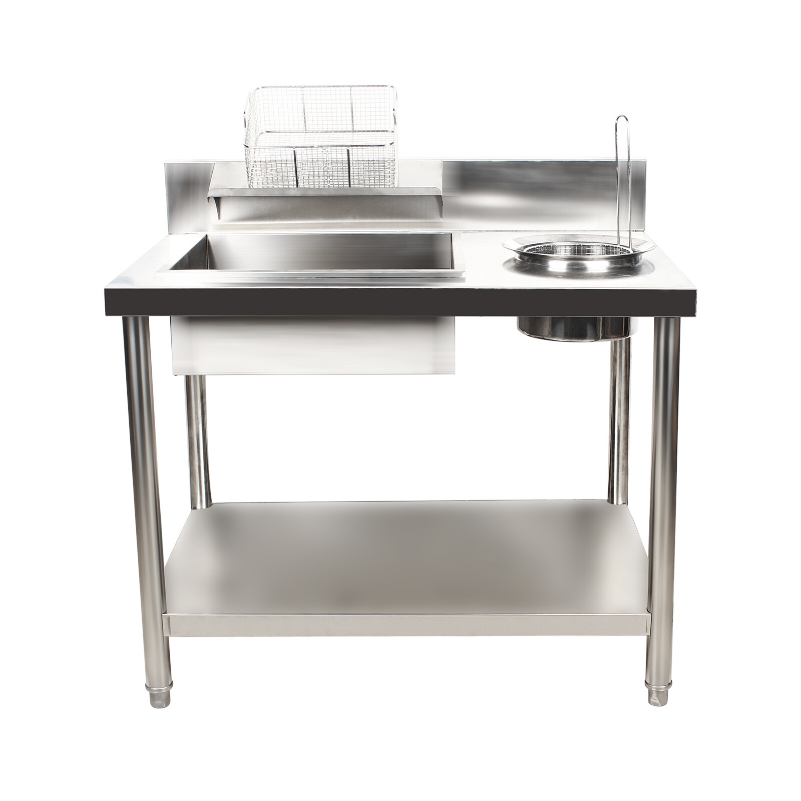 Commercial Breading Table Fried Chicken Station Prepare Workdesk Stainless Steel