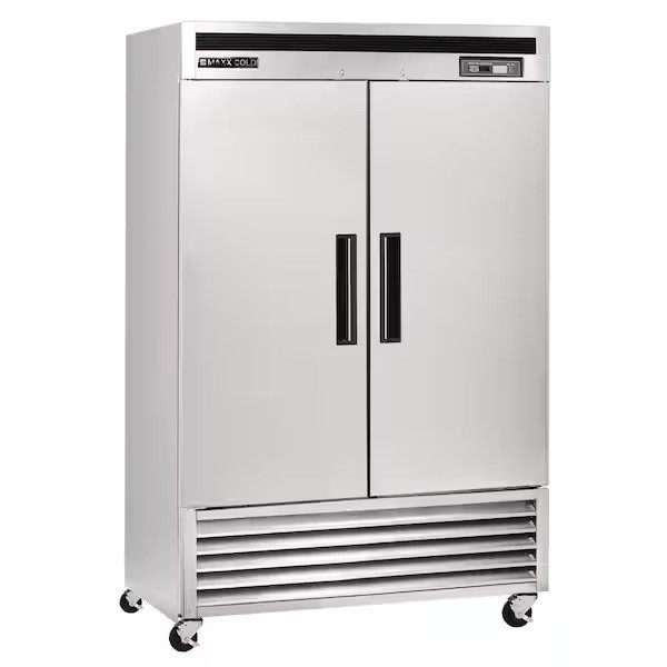 Used 54″ Maxx Cold MCR-49FDHC Stainless Two Section Reach In Refrigerator 120V