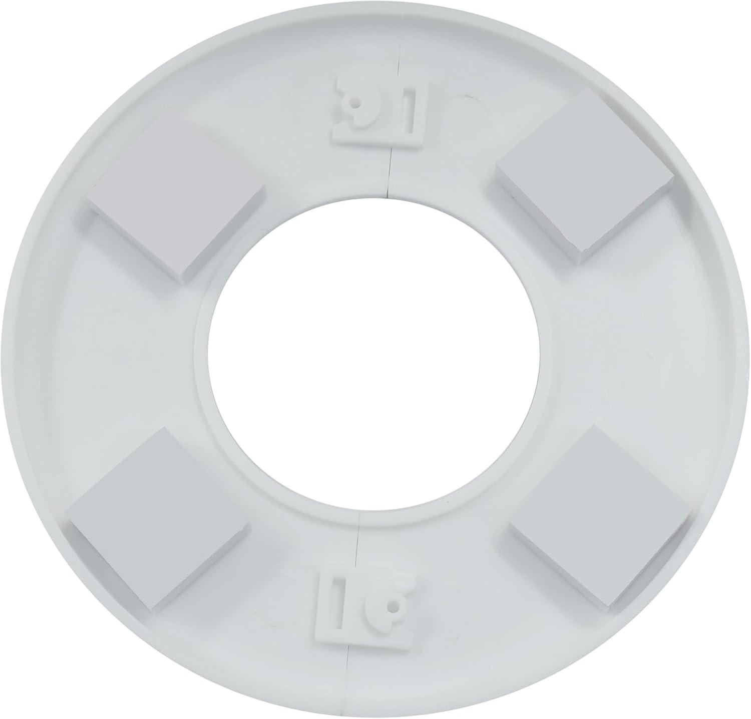 4 Pcs Wall Split Flange, Self-Adhesive ABS Round Escutcheon Plate with Buckles