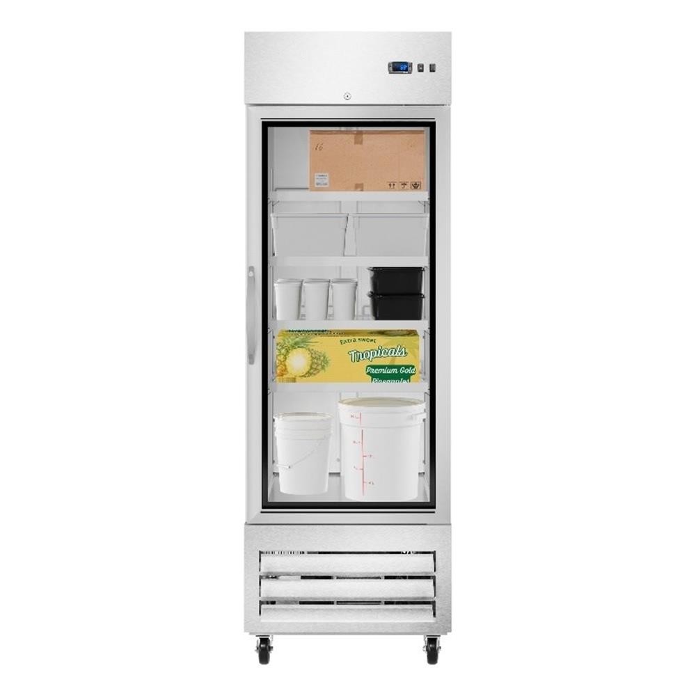 Pemberly Row 27″ Commercial One Glass Door Convertible Reach-In Refrigerator