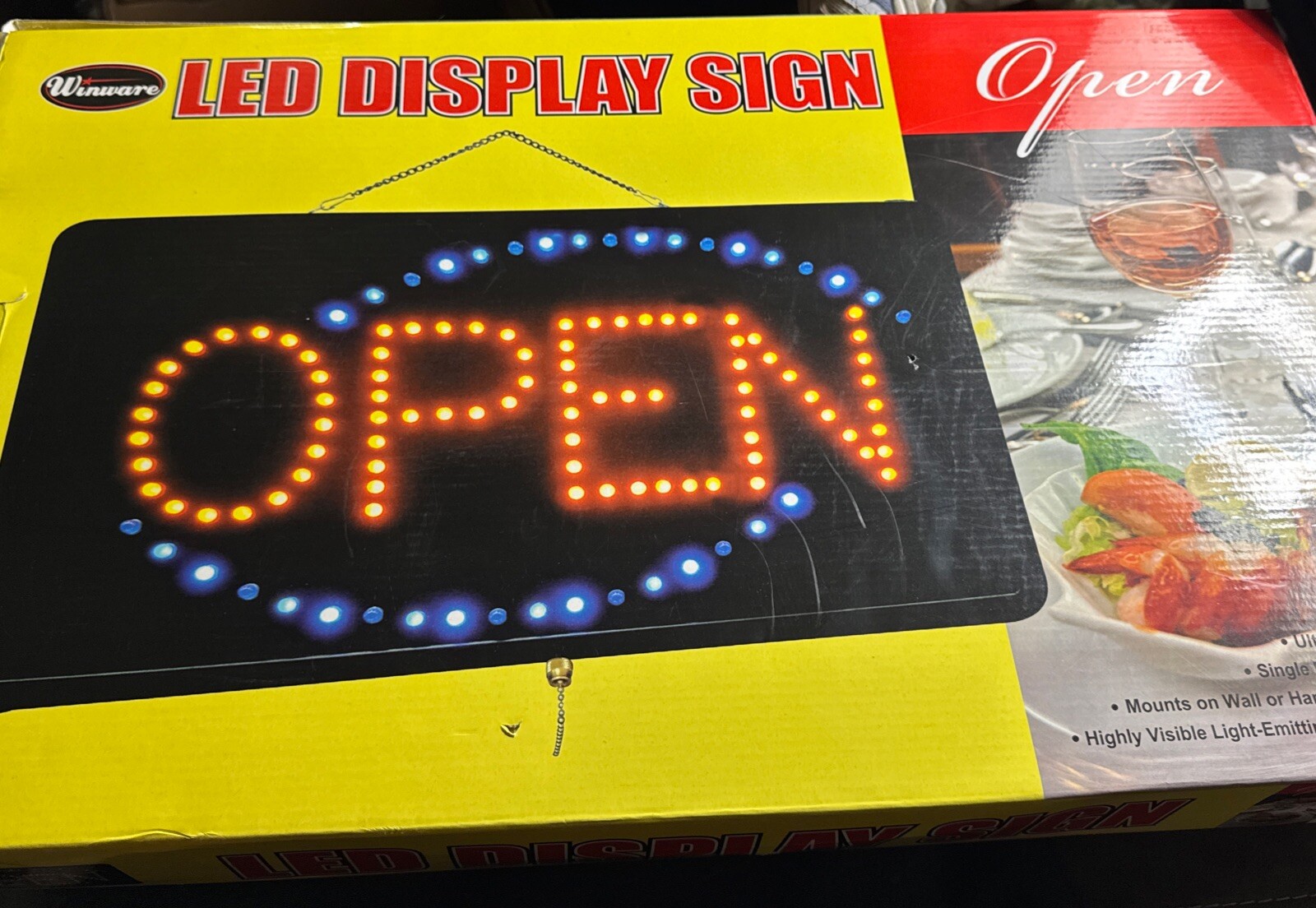 Winco – LED-6 – 21 in LED Open Display Sign New In Box 📦
