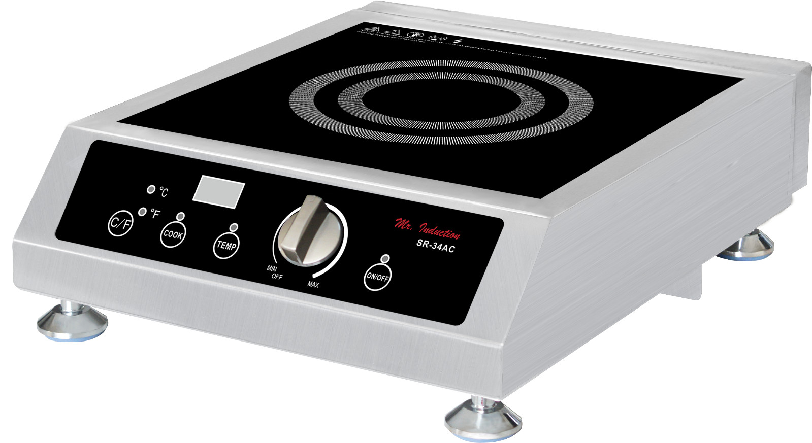 Sunpentown SPT 3400W Commercial Countertop Induction Cooktop Range – SR-34AC