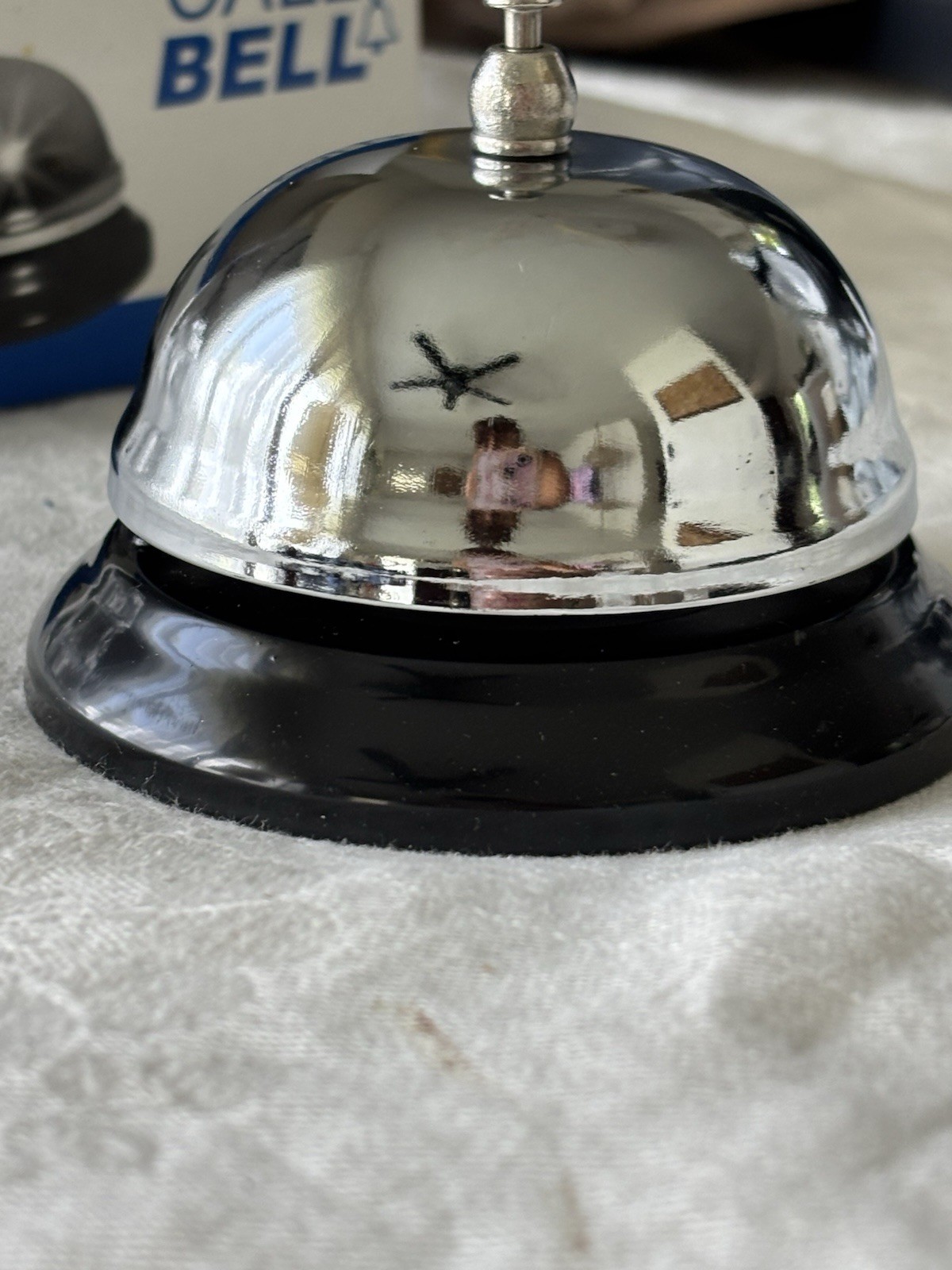Advantus Call Bell Model CB10000 – Silver/Black Desk Counter Bell – New in Box
