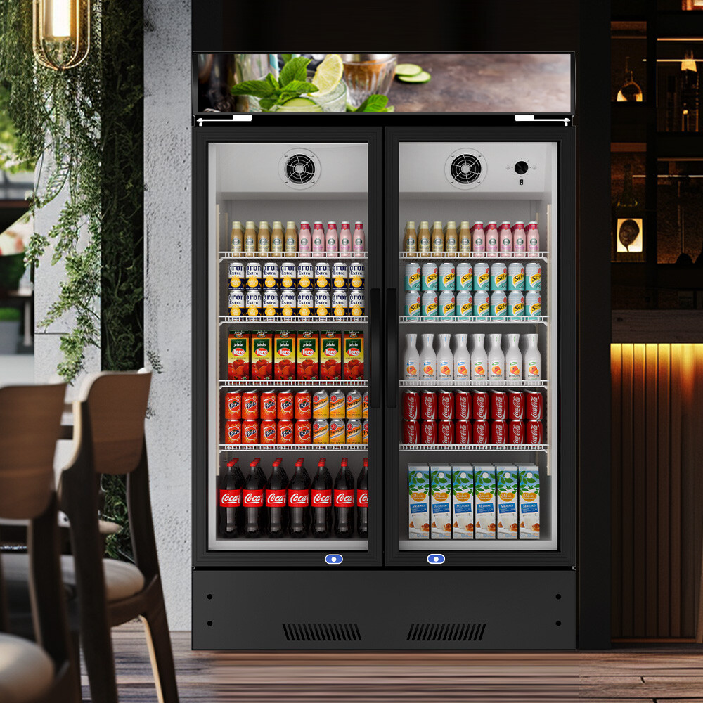 Merchandiser Refrigerator Glass Door Cooler Commercial Display Beverage 18Cu. Ft
