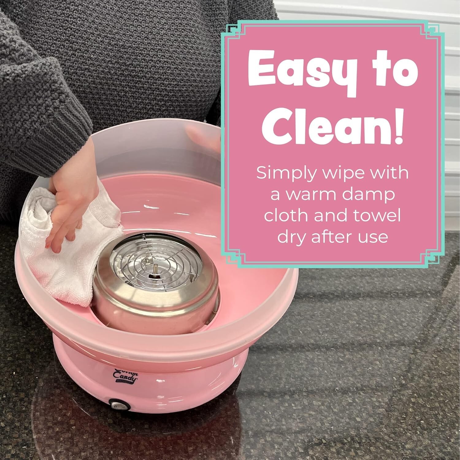 Cotton Candy Machine, Teal. Easy To Use and Clean. Nostalgia and Fun For Kids…