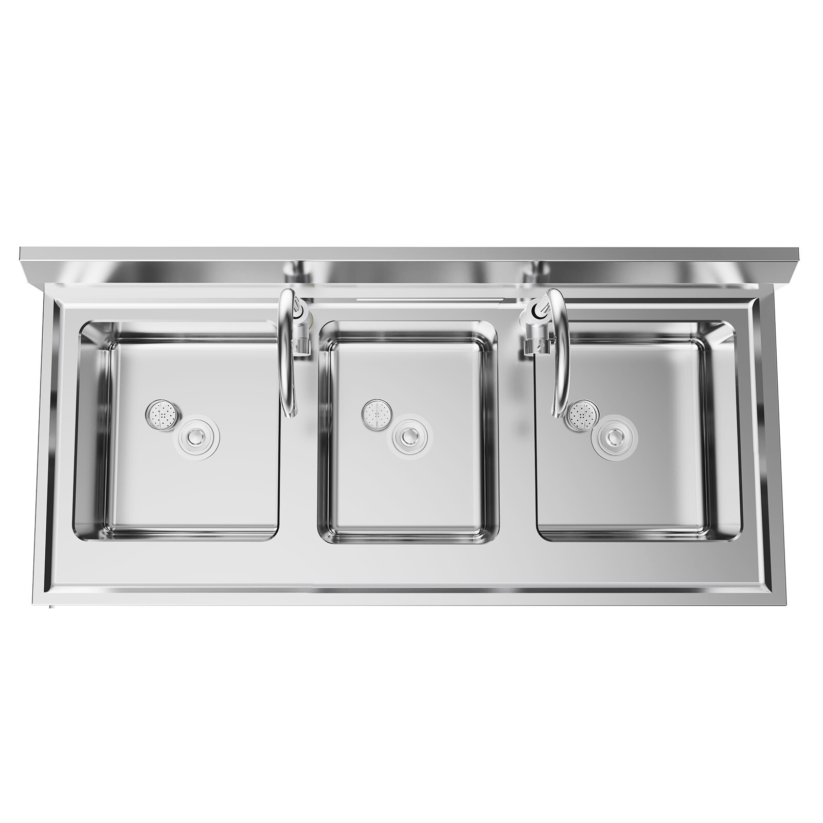 Commercial Sink Stainless Steel 3 Compartment Kitchen Utility Sink With Faucet