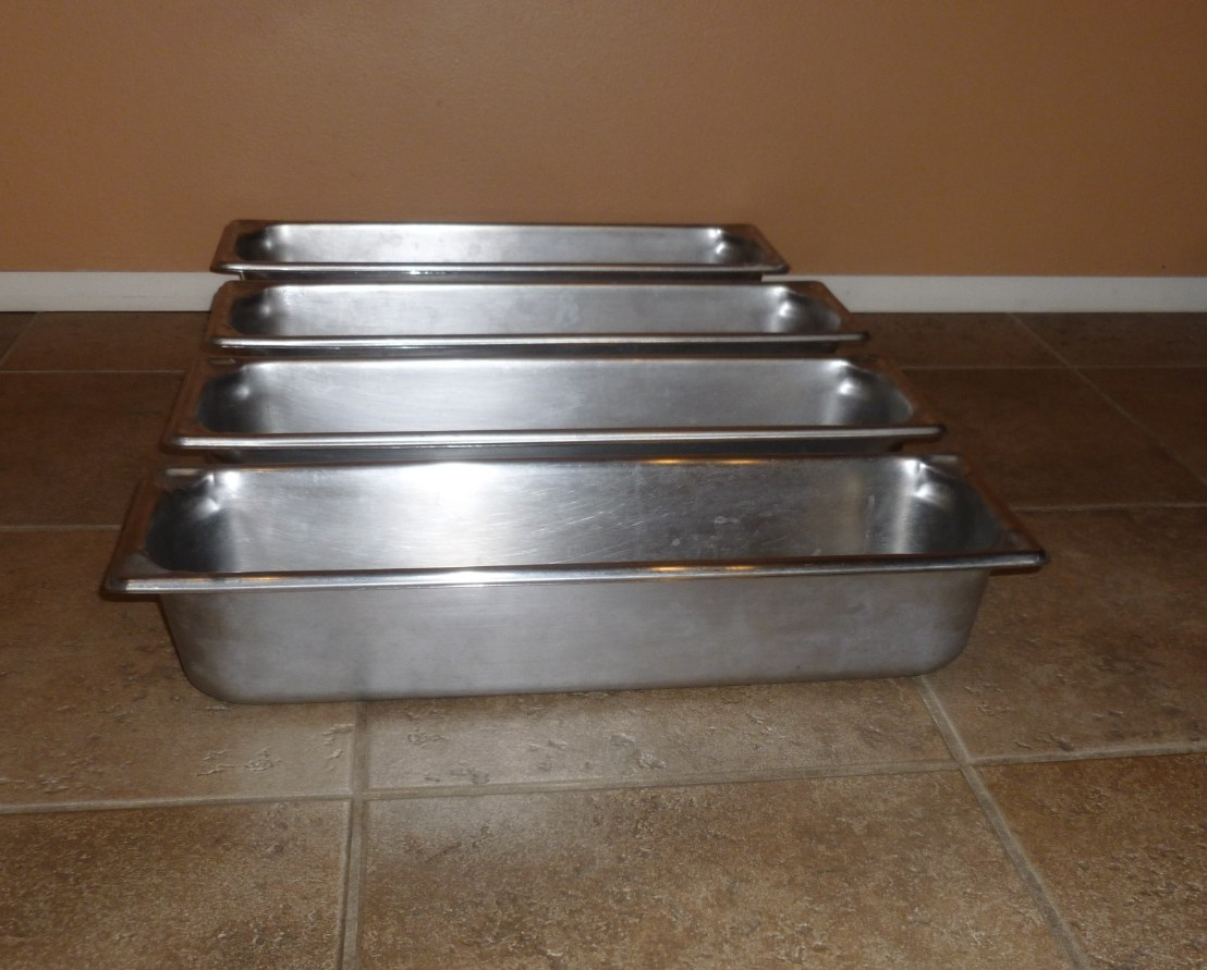 4 Stainless Steel Steam Table Pans 1 Vollrath – 3 Syscoware 20 3/4 x 6 1/4″ x 4″