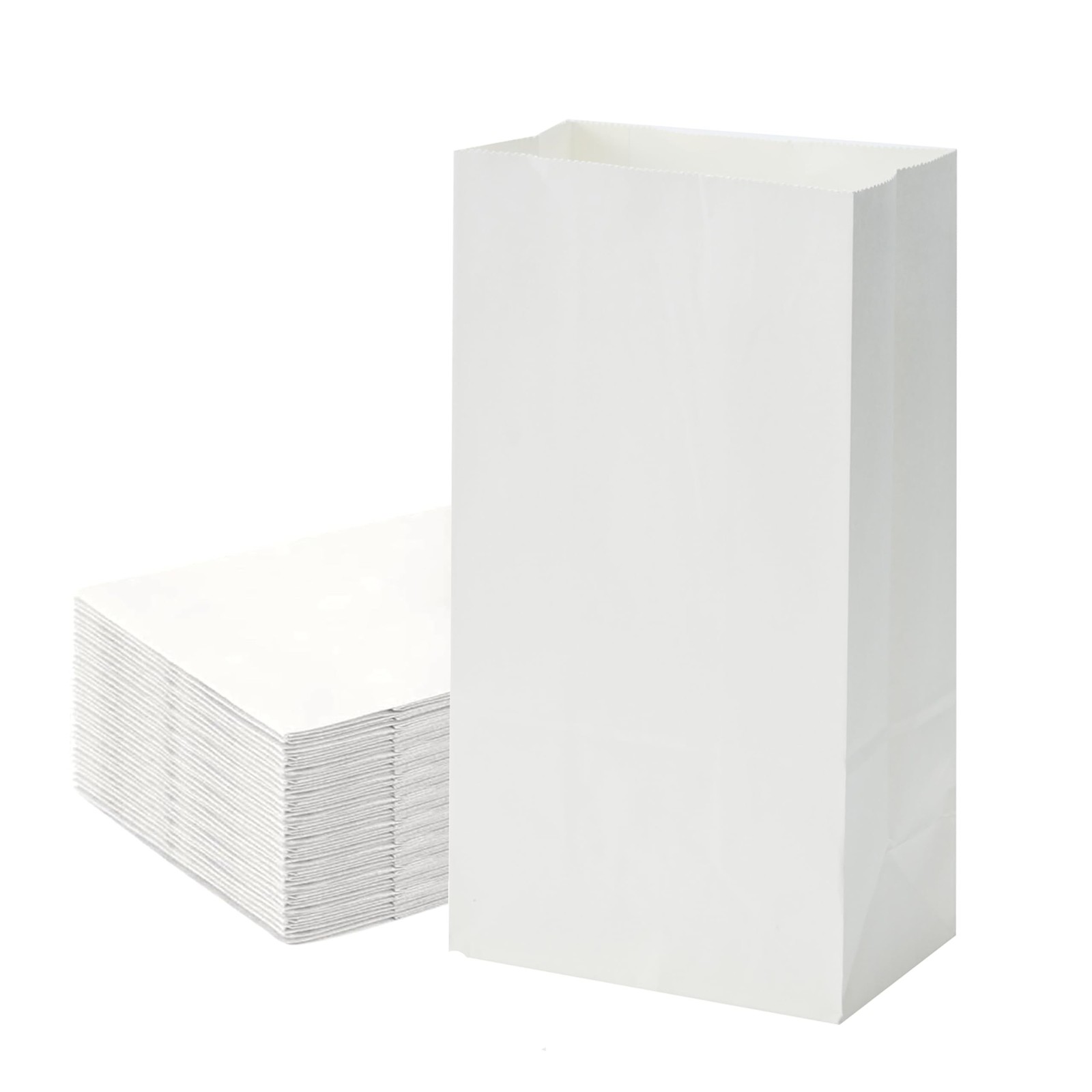 40 Count White Paper Lunch Bags – 6lb Capacity, 5.9×3.5×11 Inches Kraft Bags …