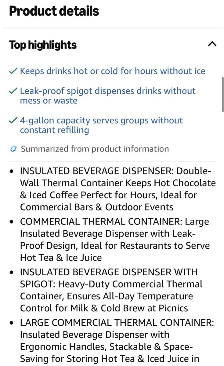 4 Gallon Insulated Beverage Dispenser – Stainless Steel Coffee Carrier