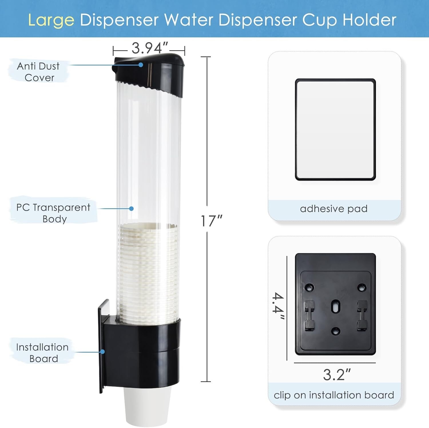 Durable ABS Automatic Cup Holder – Cleans Multiple 7oz – 12oz Cups Effortlessly