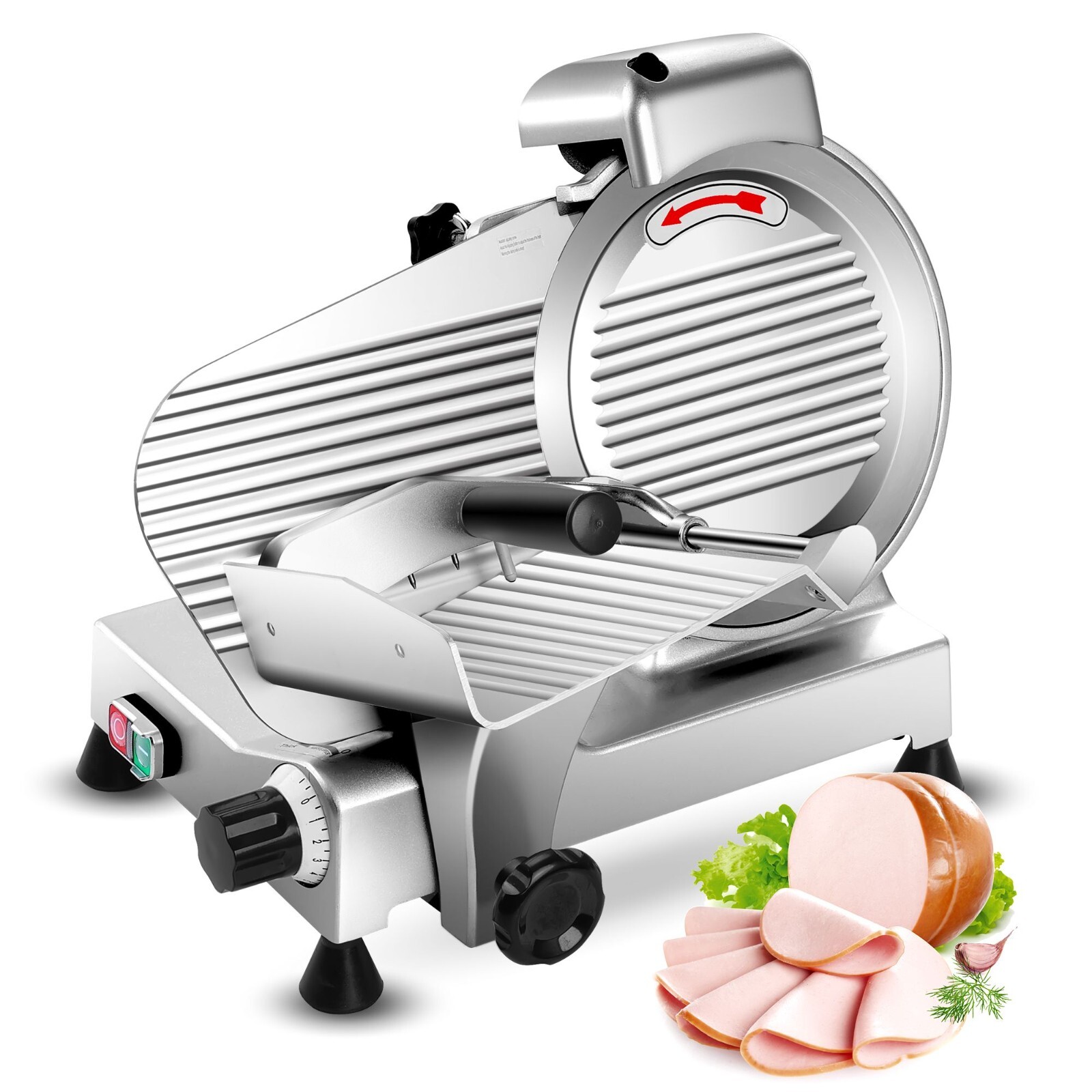 10 inch Commercial Meat Slicer 240W Electric Frozen Meat Cheese Food Slicer New