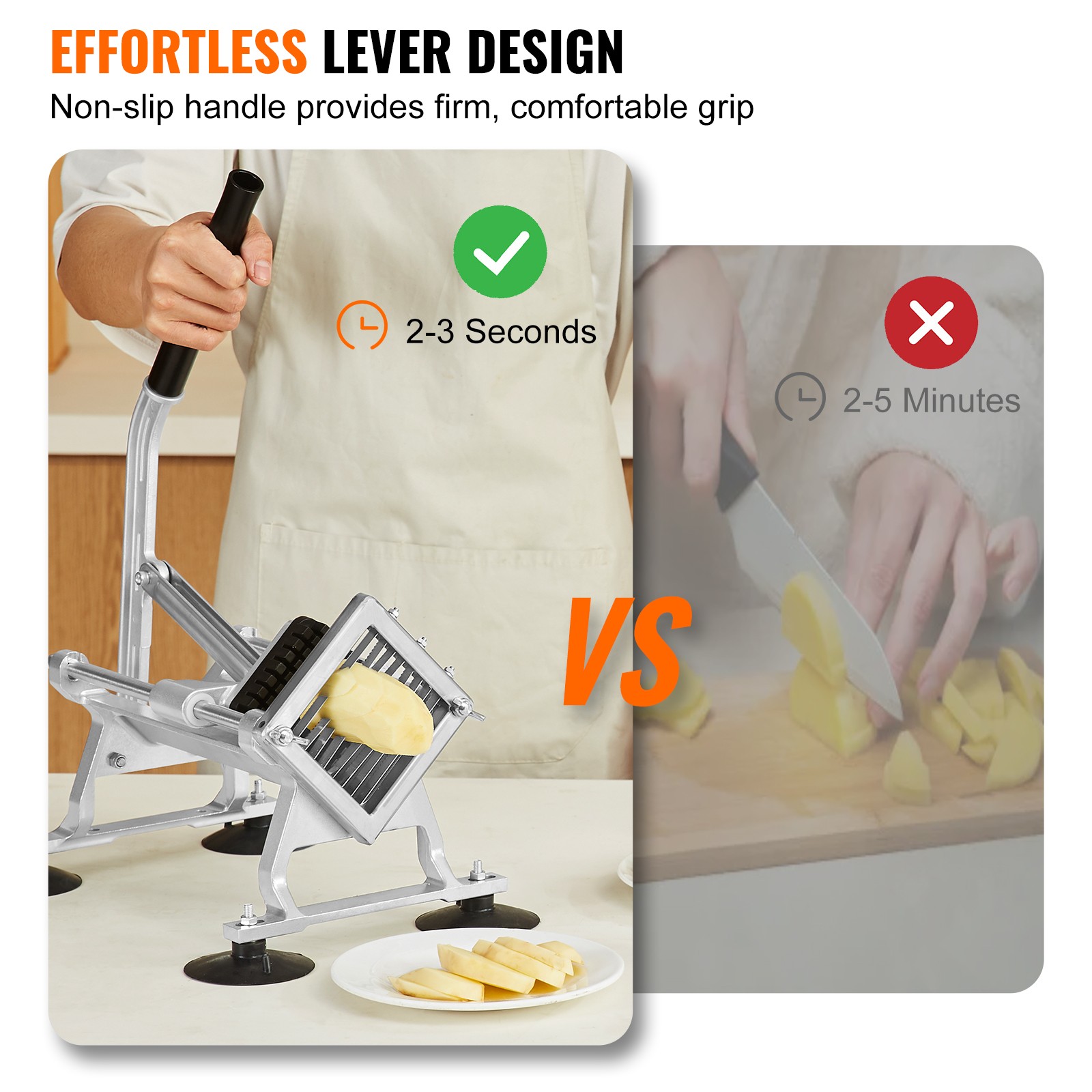 VEVOR Commercial Vegetable Slicer 3/8 inch Fruit Slicer Vegetable Cutter Manual